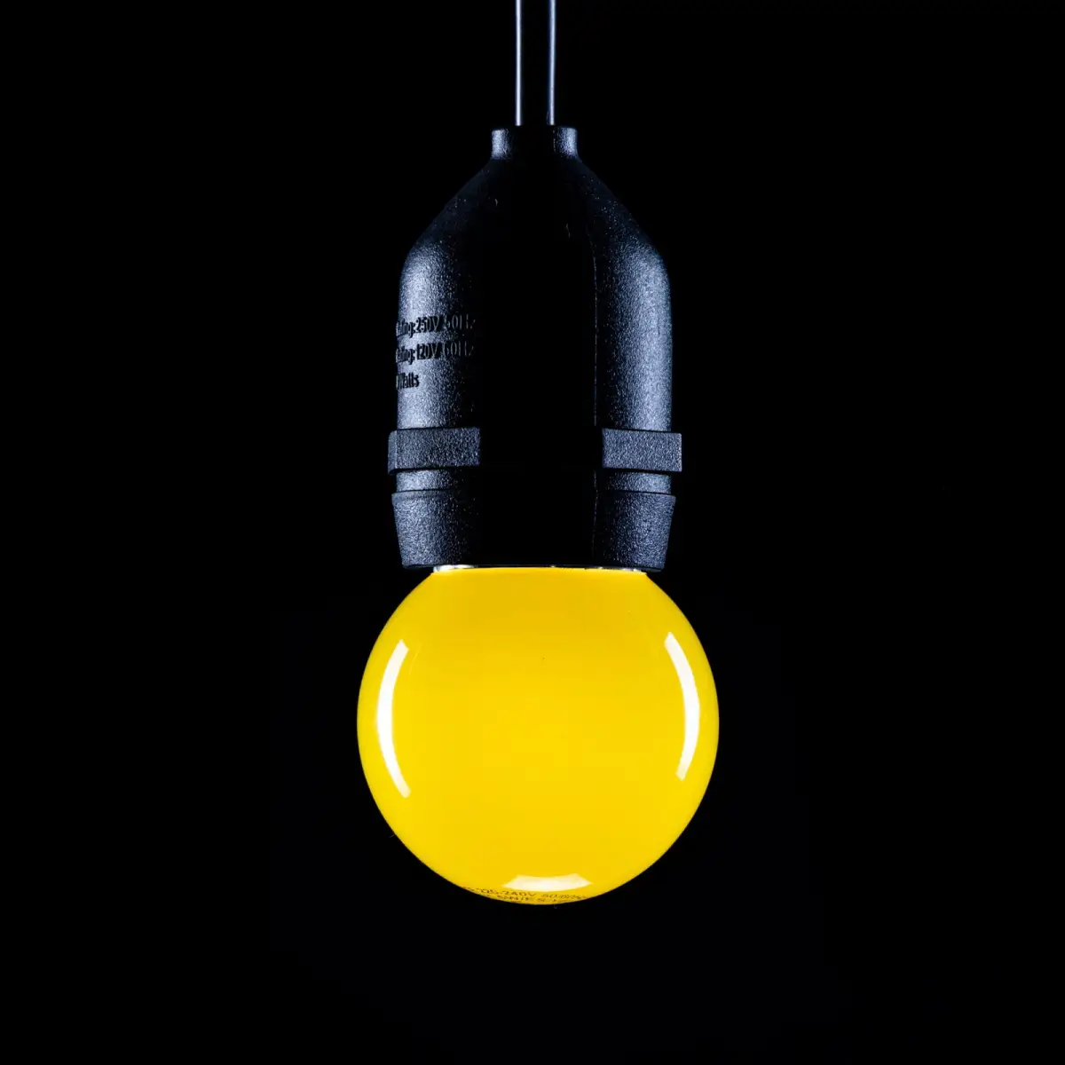 1W LED Polycarbonate Golf Ball Lamp ES Yellow - GOLF/LED/YELLOW/ES/P