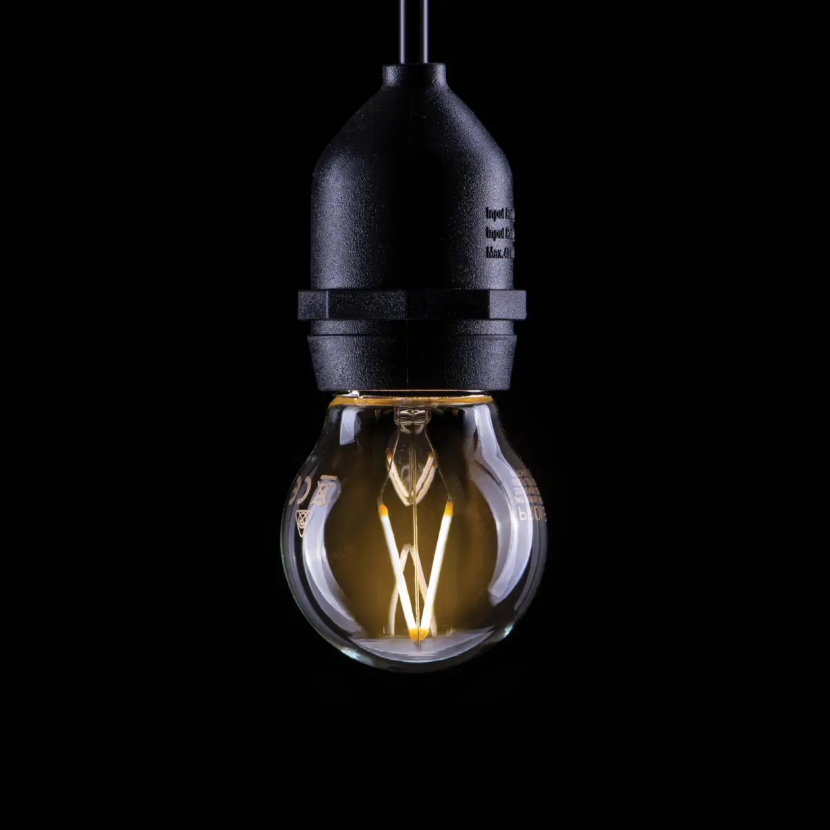 2W Dimmable LED Filament Golf Ball Polycarbonate Lamp 2700K BC - GOLF/LEDFIL/2W/BC27PCD