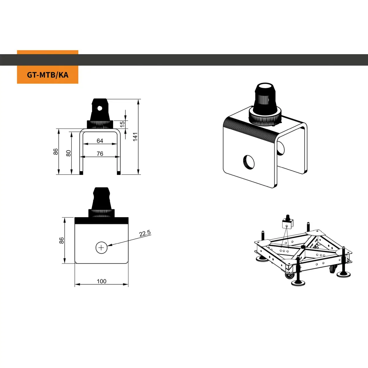 Multi Tower Base Standard Conical Adaptor - GT-MTB/KA