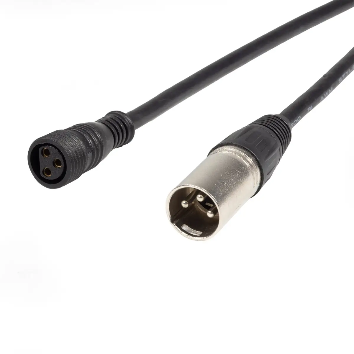 1m DMX XLR 3-Pin Male โ Hydralock DMX Female Cable - LEDJ91