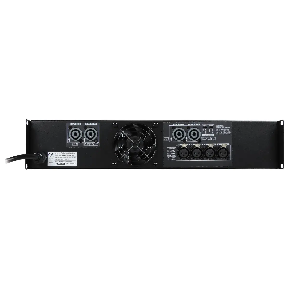 RS2-2000 2 x 1000W Power Amplifier - LYNX014