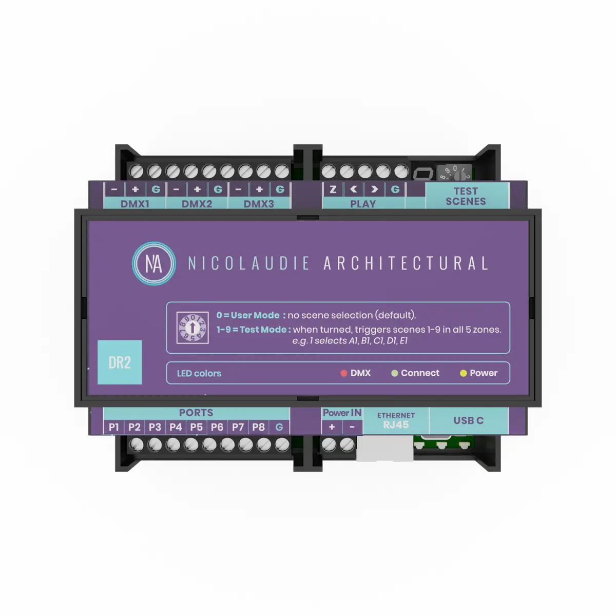 DINA-DR2-LITE DIN Rail Lighting Controller - NA0011