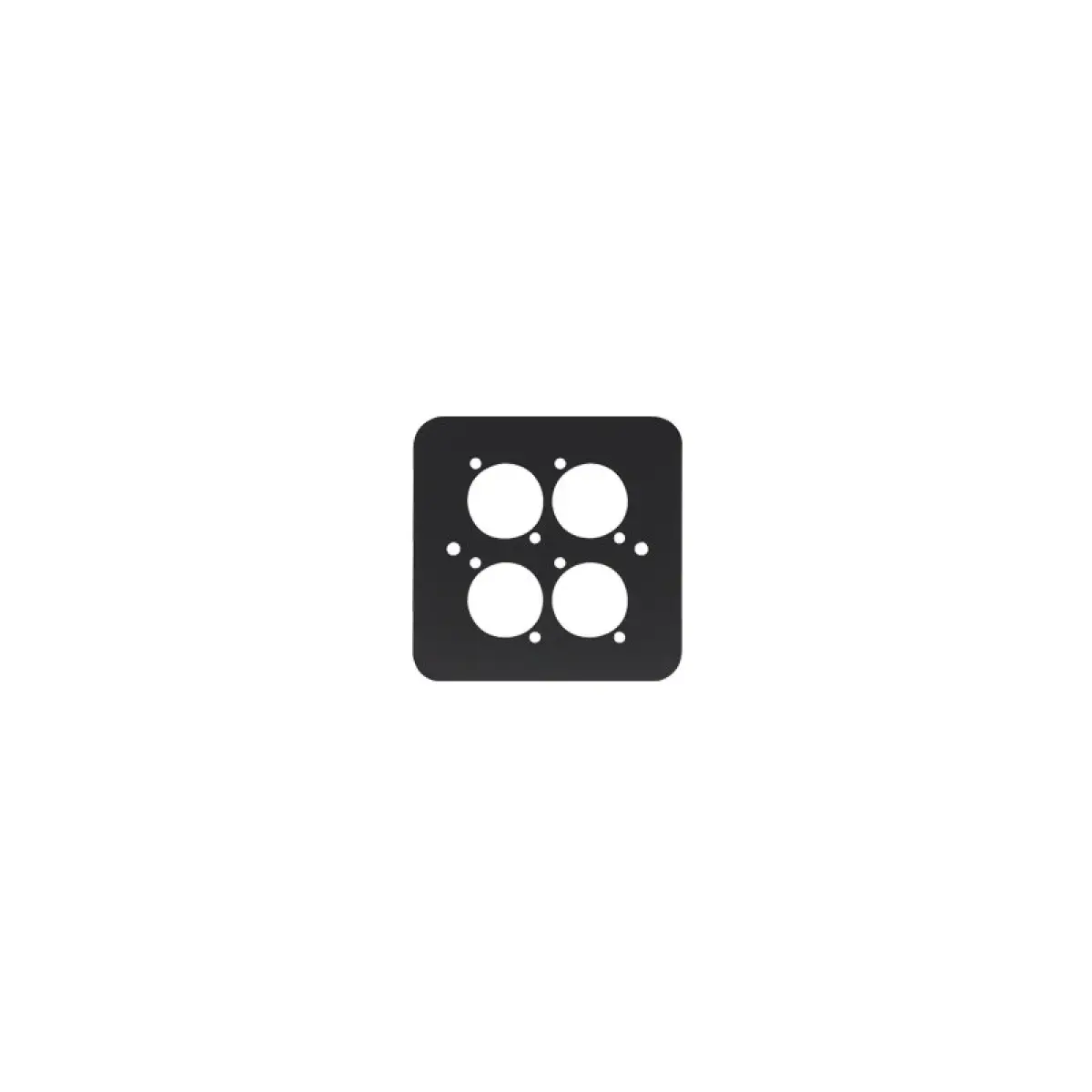 Single Gang 4 x D Type Wall Plate Black (82511-4RC) - PENN003