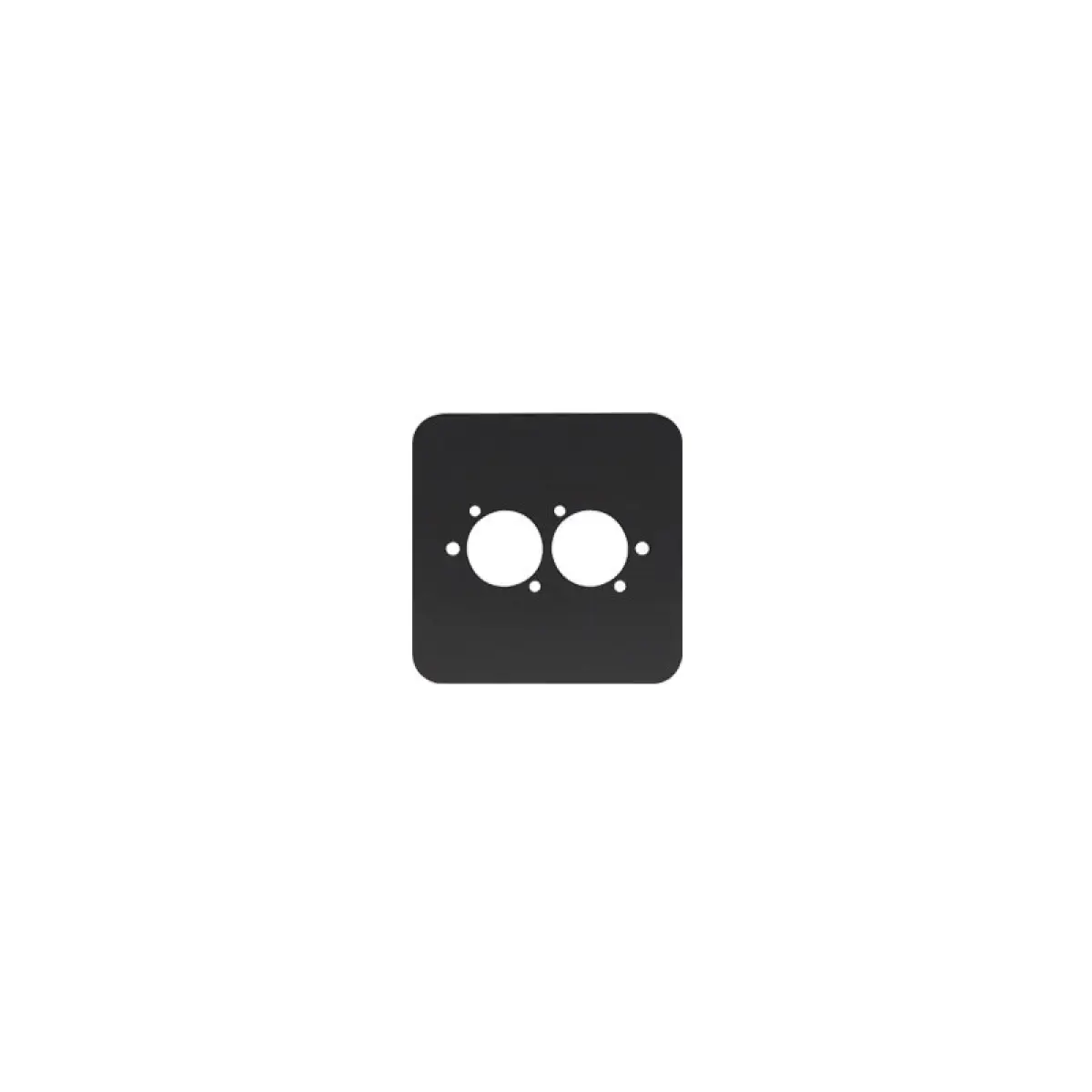 Single Gang 2 x D Type Wall Plate Black (82511-RC) - PENN005