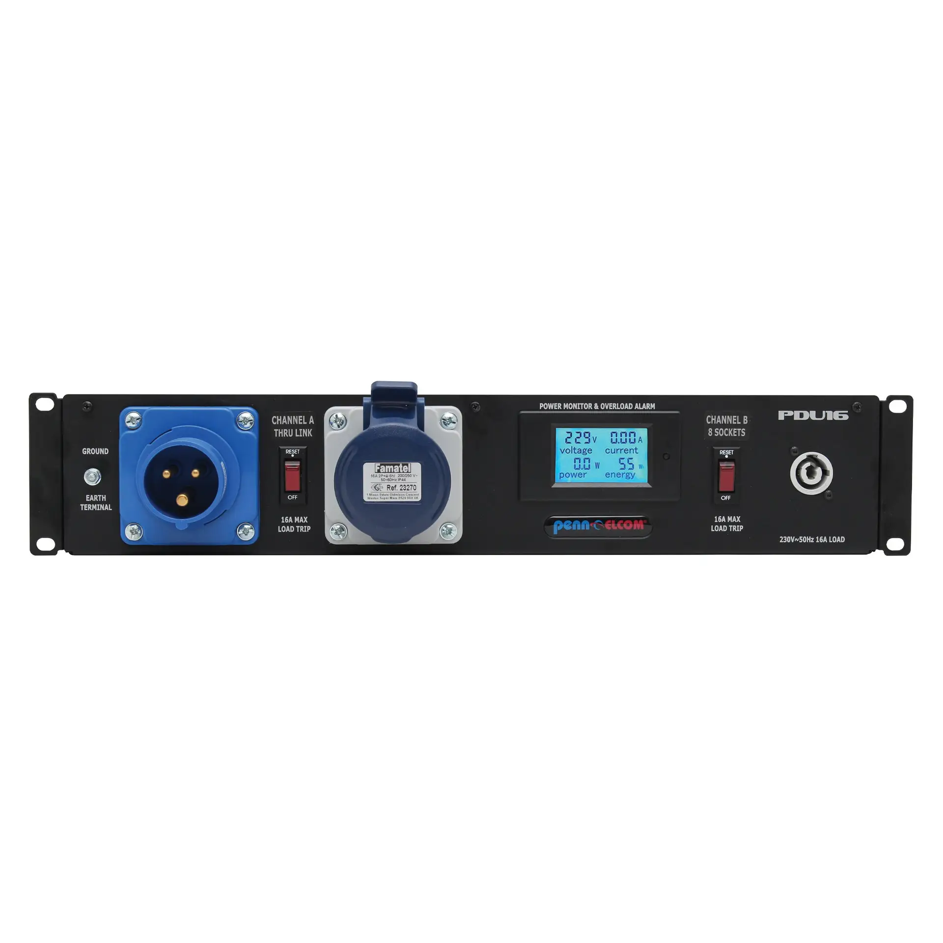 2U Rackmount powerCON Power Distribution Unit PDU16-PC - Image 2