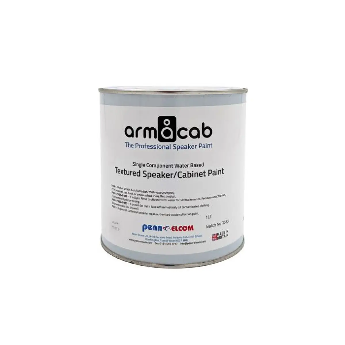 Armacab White Textured Speaker/Cabinet Paint - 1 Litre - PENN180