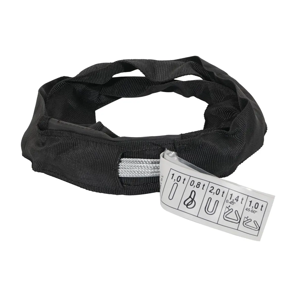 Black Softsteel 1 Ton WLL Working Length 0.5m - RIGG096