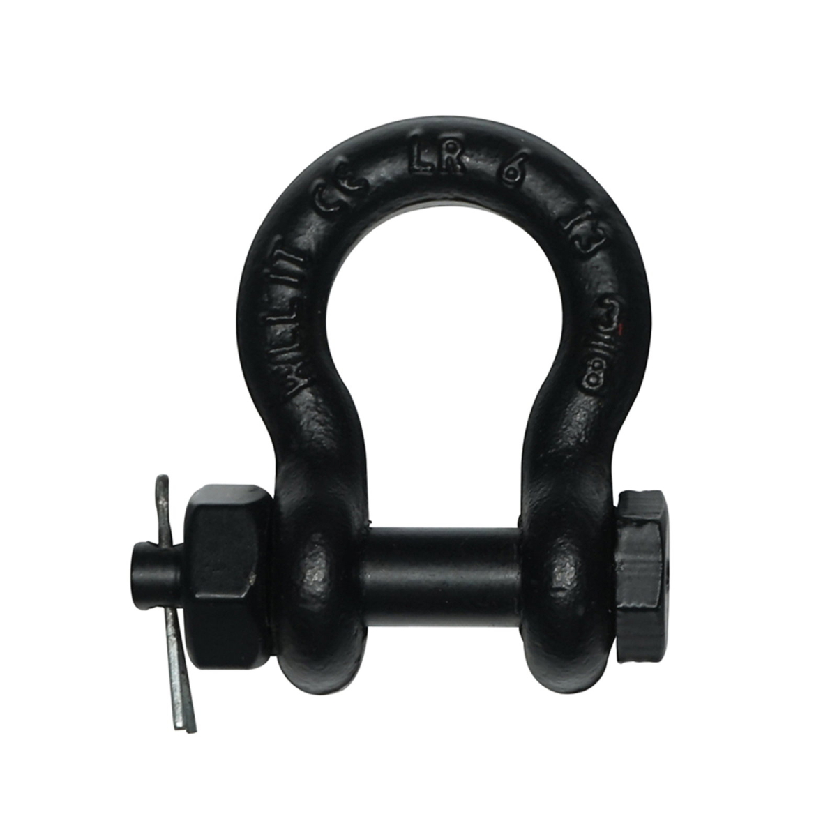 1 Ton Black Bow Shackle with Safety Pin - RIGG147