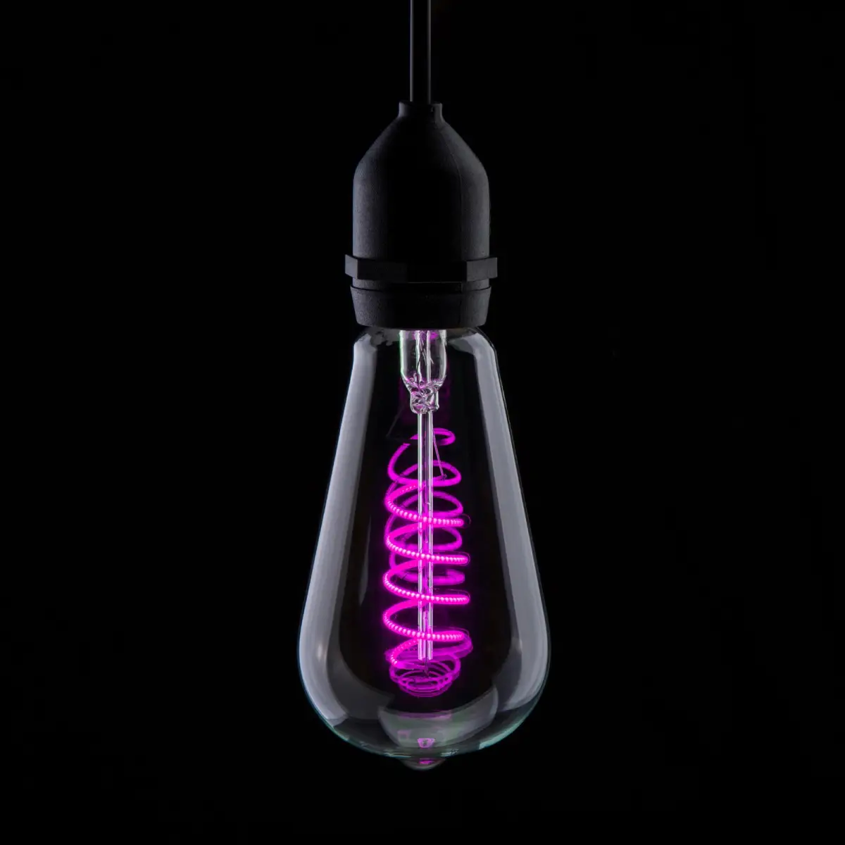 4W Dimmable LED ST64 Spiral Funky Filament Lamp BC Pink - ST64/FILDIM/4W/BC/PINK