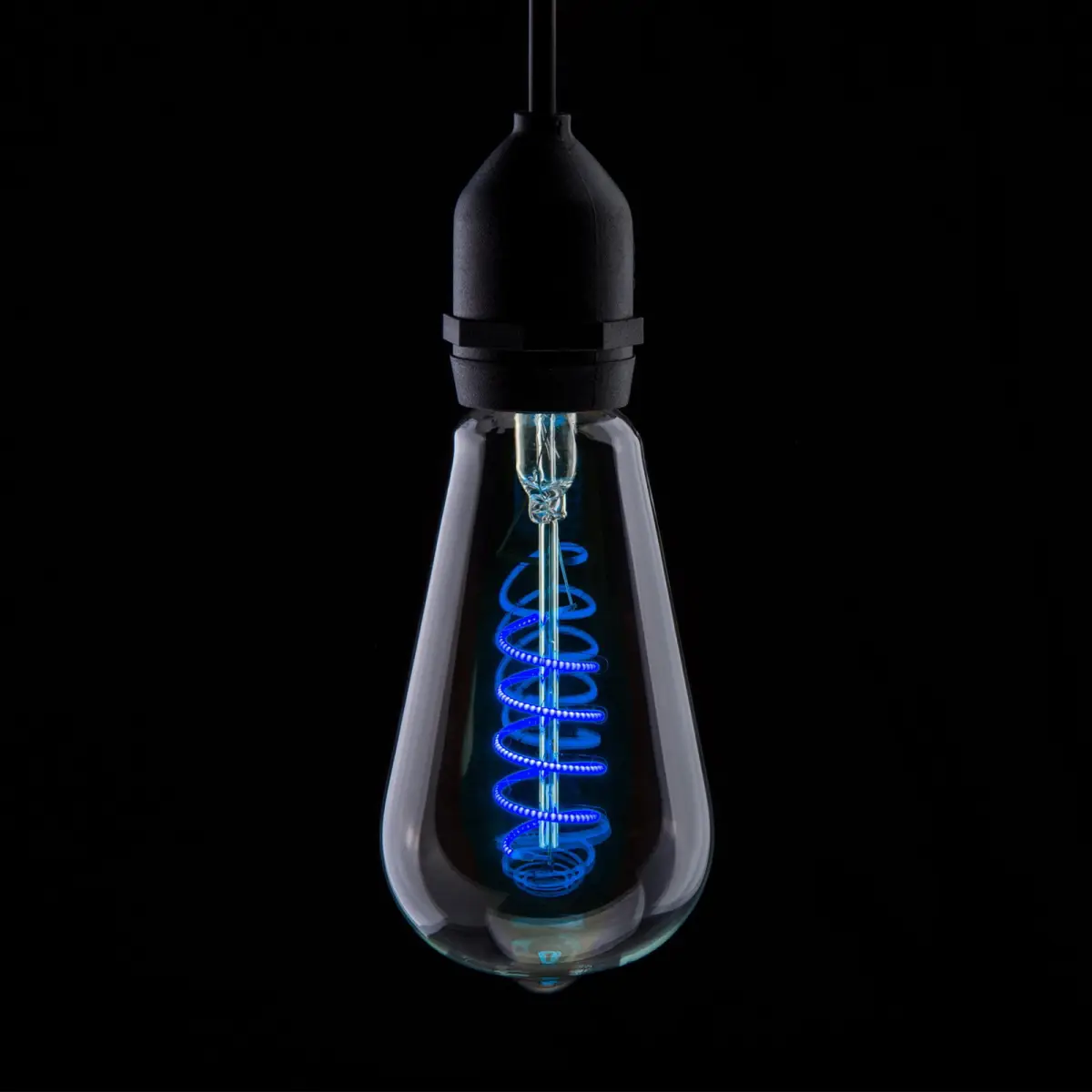 4W Dimmable LED ST64 Spiral Funky Filament Lamp ES Blue - ST64/FILDIM/4W/ES/BLUE