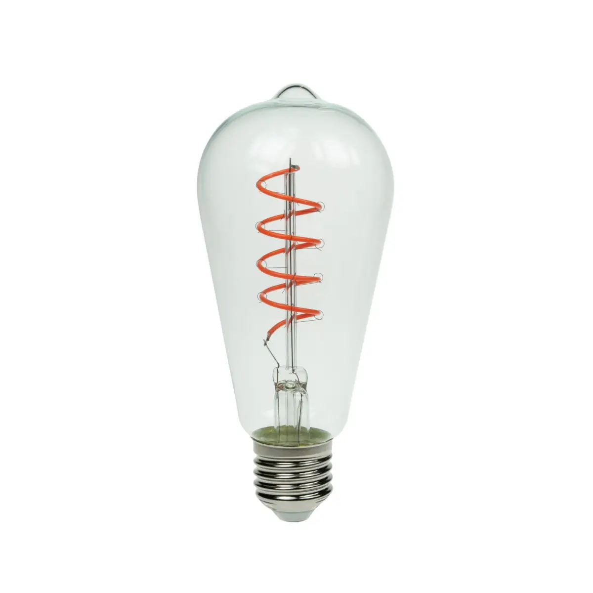 4W Dimmable LED ST64 Spiral Funky Filament Lamp ES Red - ST64/FILDIM/4W/ES/RED
