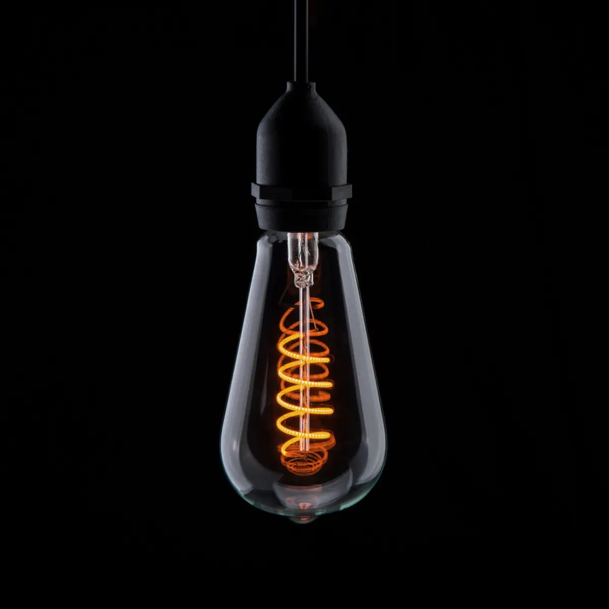 7W Dimmable LED ST64 Spiral Funky Filament Lamp BC 1800K - ST64/FILDIM/7W/BC/WW