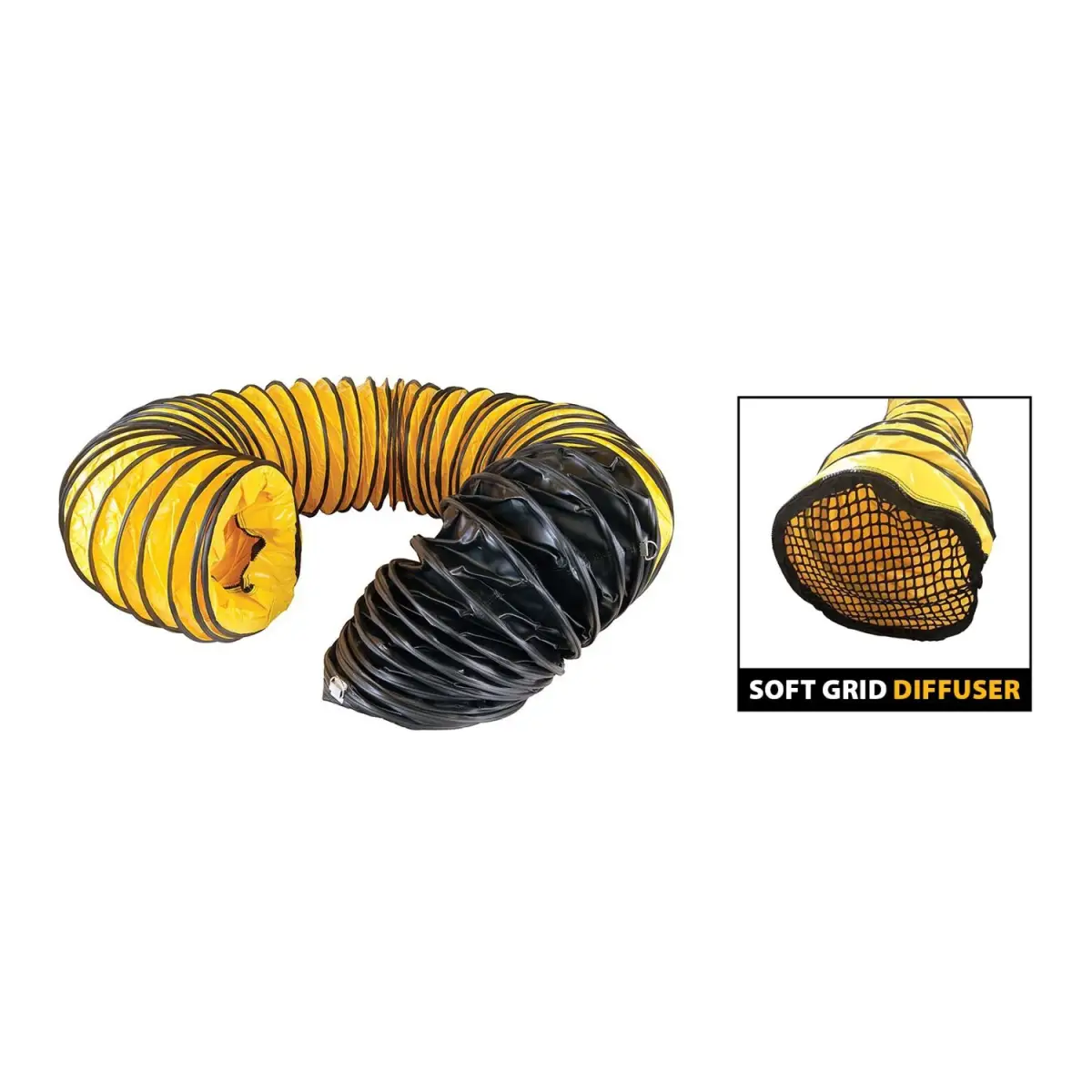 Elite PVC Heater Ducting 310mm x 7.6m c/w Zip & Diffuser Grill 4515.553A - 4515.553A