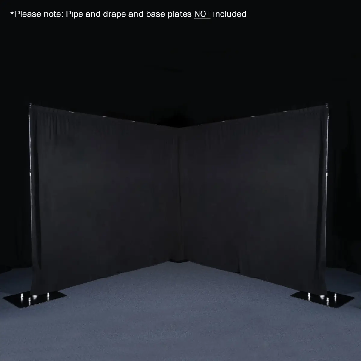3 x 2.5m  Black Molton Pocket Drape - STAR71