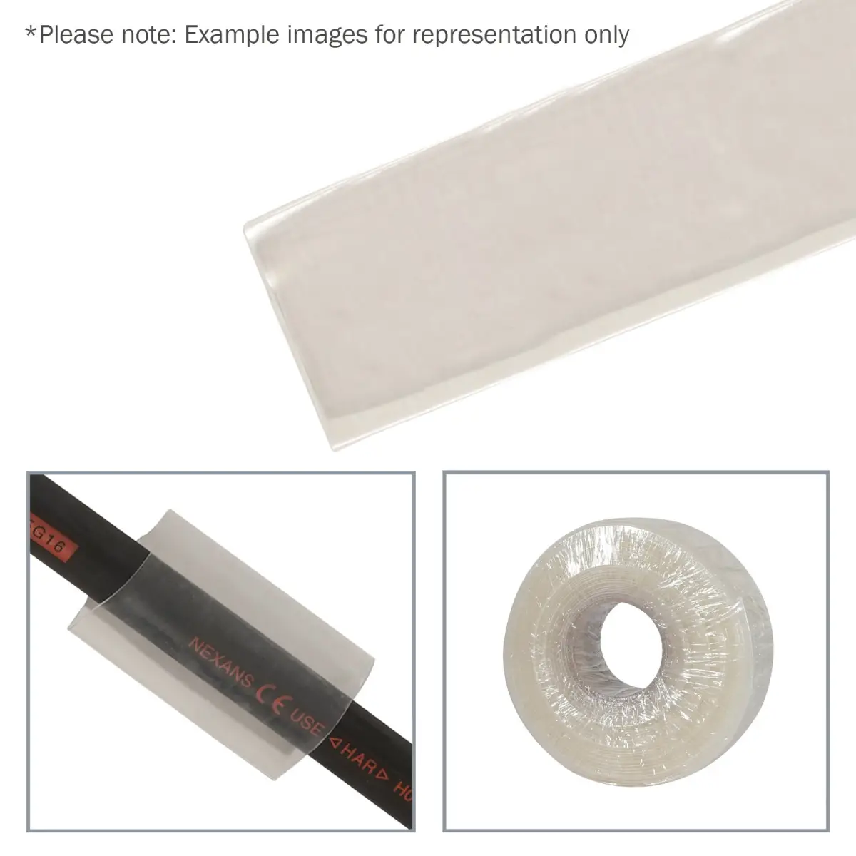 50.8mm (2") Heatshrink Tubing 2:1 Clear 25m - TAPE105