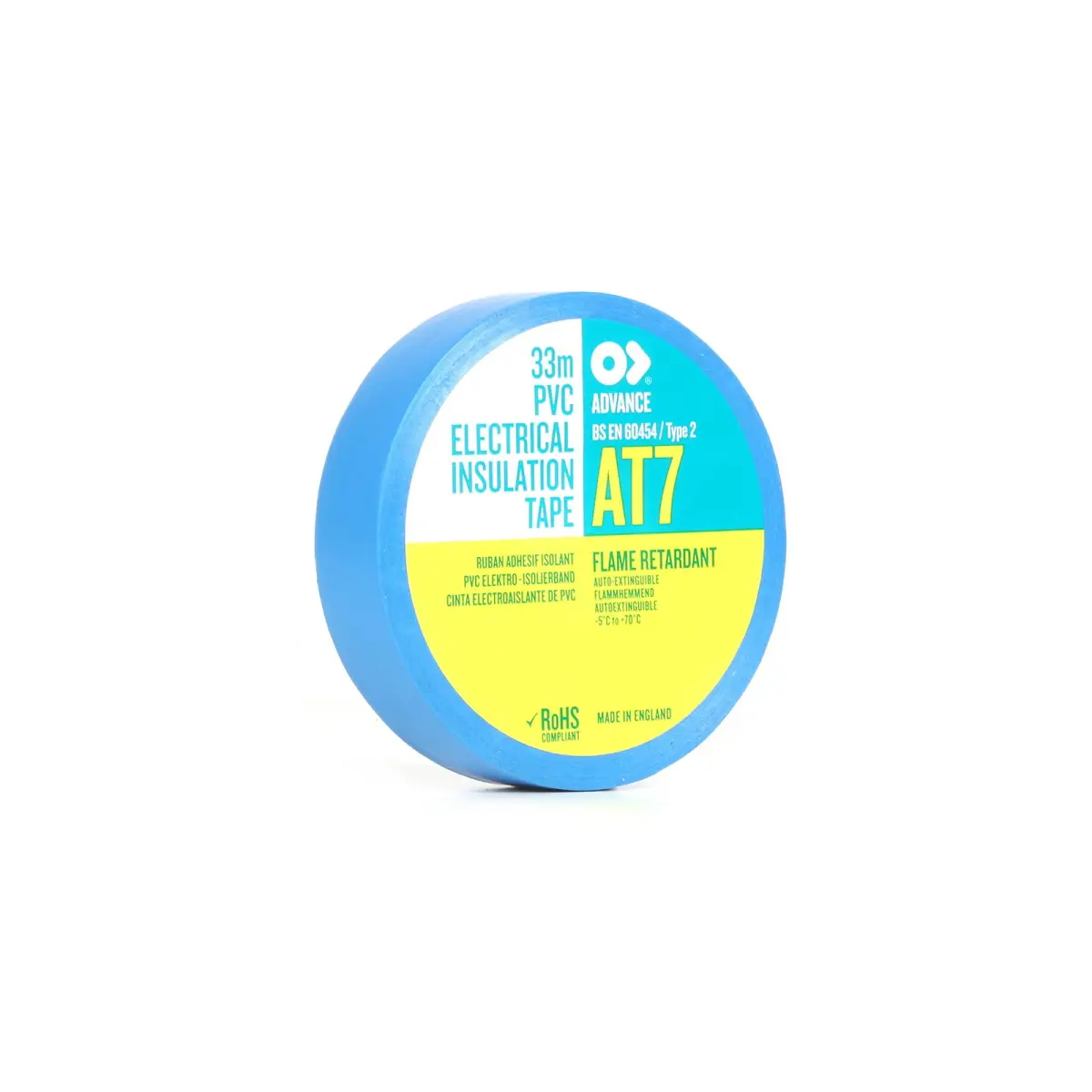PVC Electrical Insulation Tape 19mm x 33m AT7 Blue - TAPE201