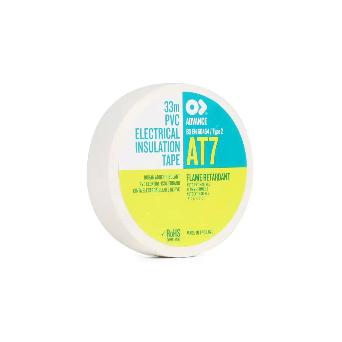 PVC Electrical Insulation Tape 19mm x 33m AT7 White - TAPE206