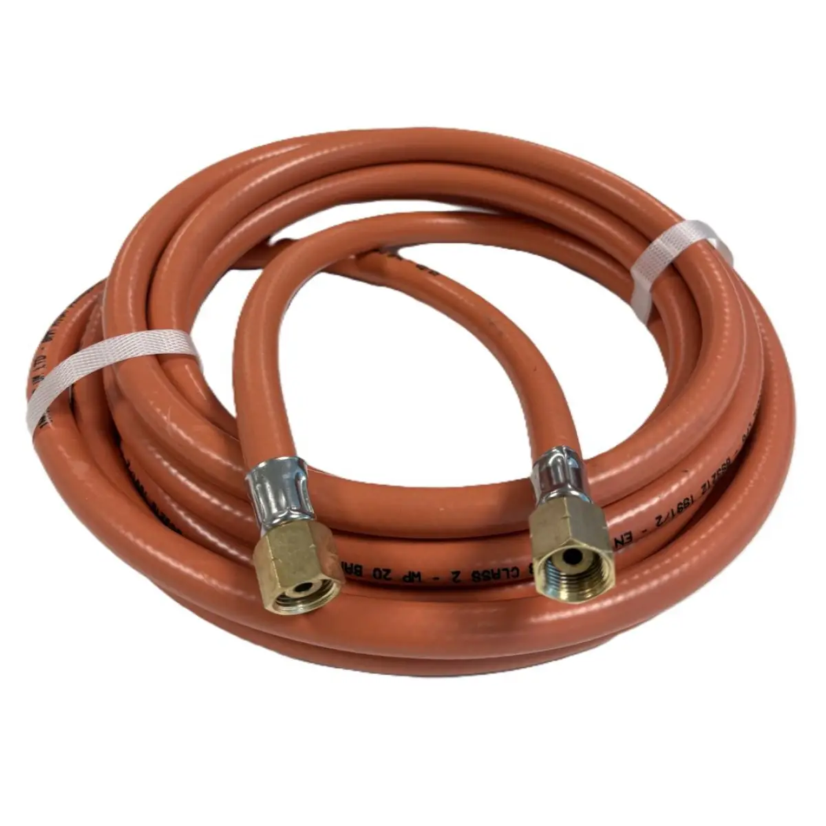 5 Metre x 8mm ID x 15mm OD High Pressure LPG Gas Hose c/w Brass Fittings RUBBERHOSE - RUBBERHOSE