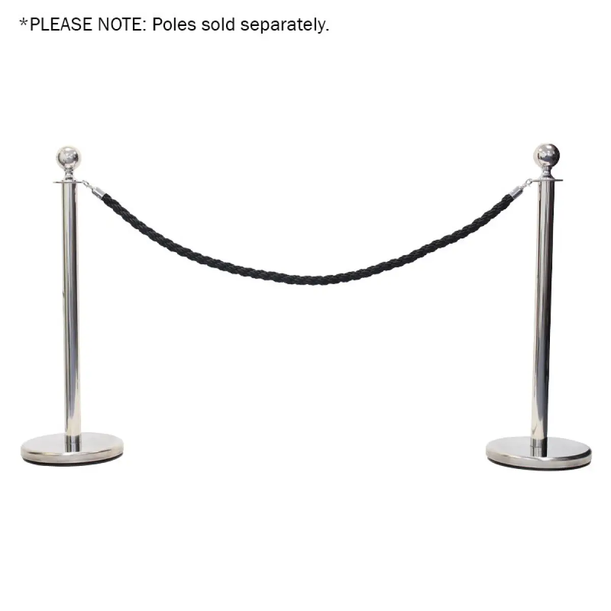 Chrome Barrier Rope Black Twisted - ELUM312F