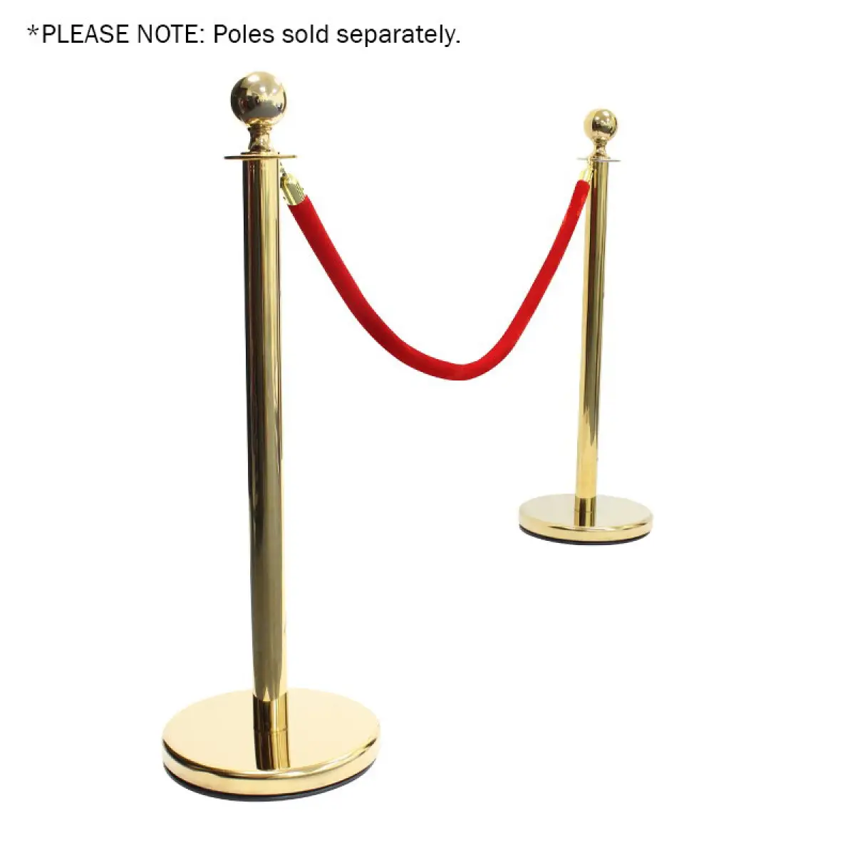 Gold Barrier Rope Red Velvet - ELUM314A