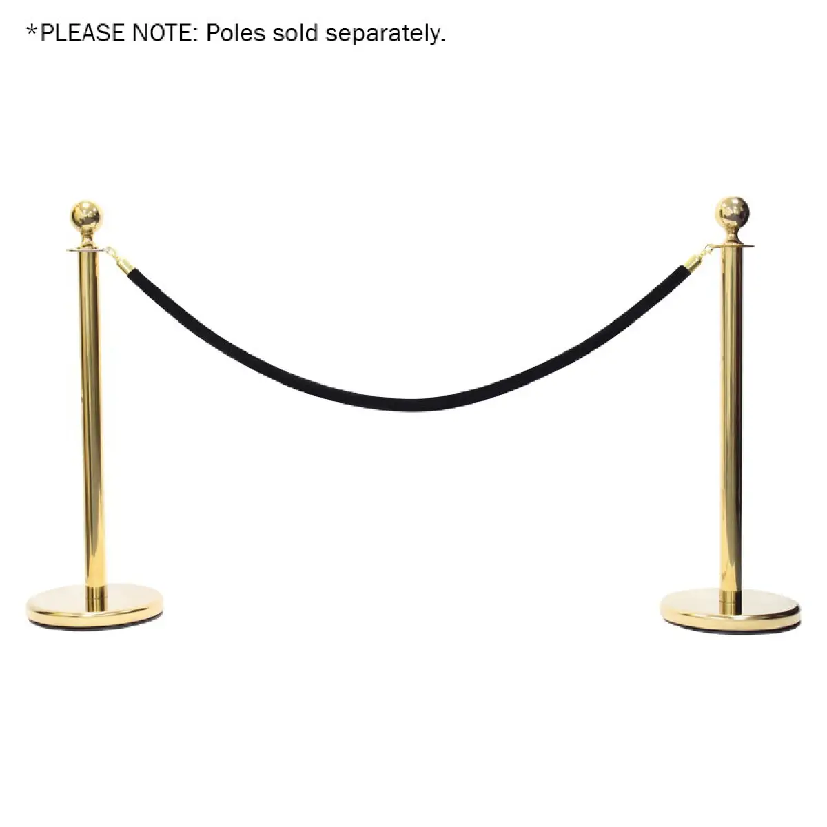 Gold Barrier Rope Black Velvet - ELUM314C