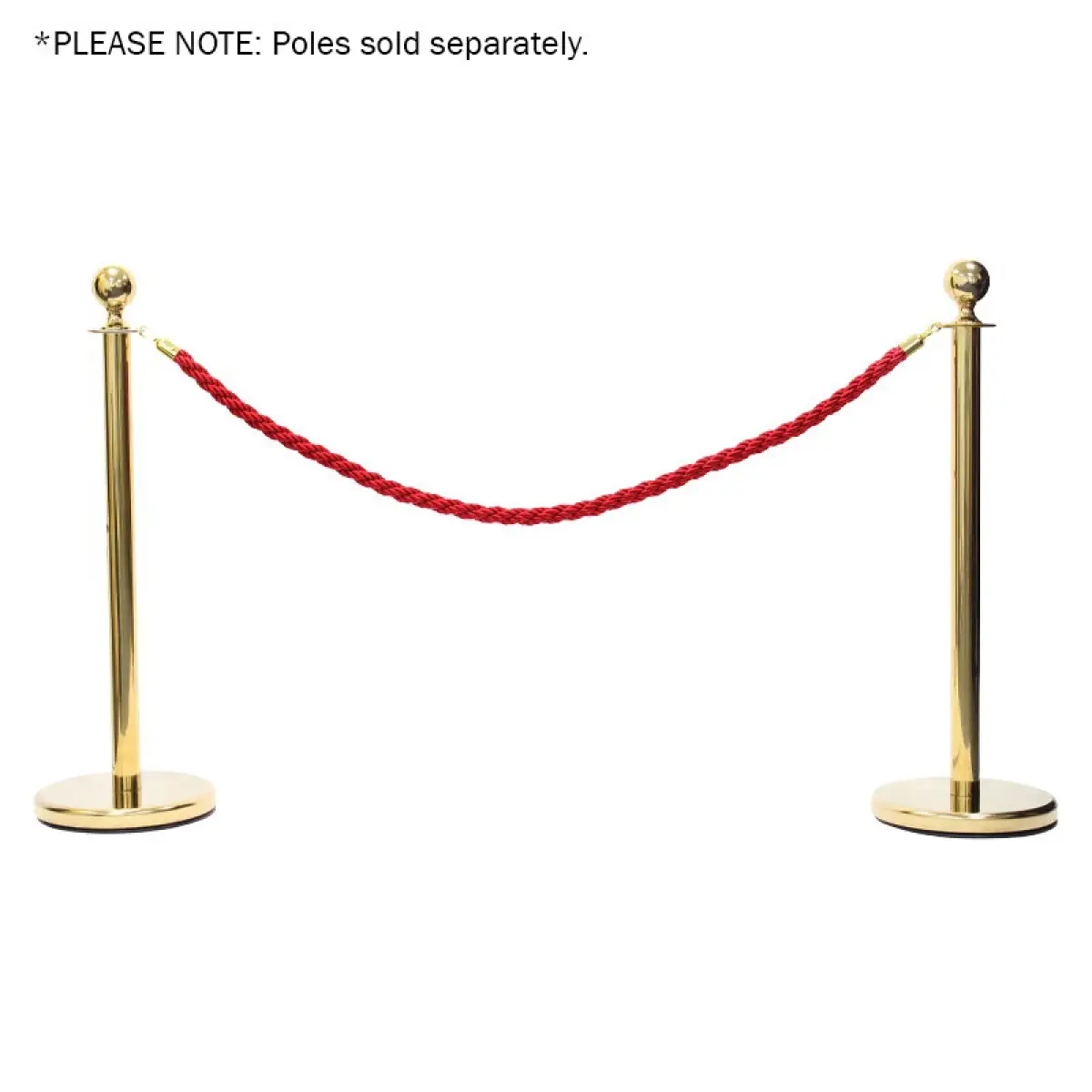 Gold Barrier Rope Red Twisted - ELUM314D