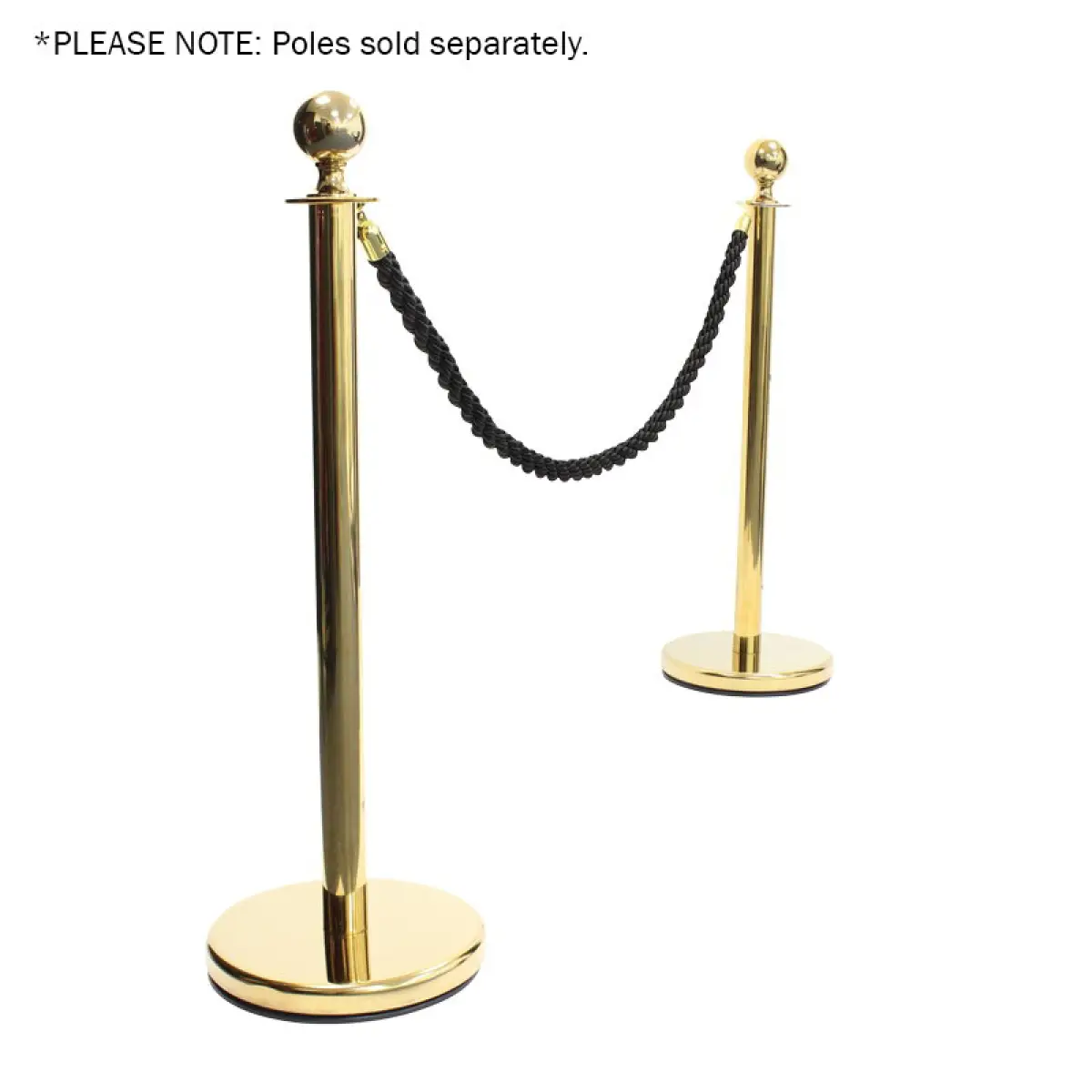 Gold Barrier Rope Black Twisted - ELUM314F