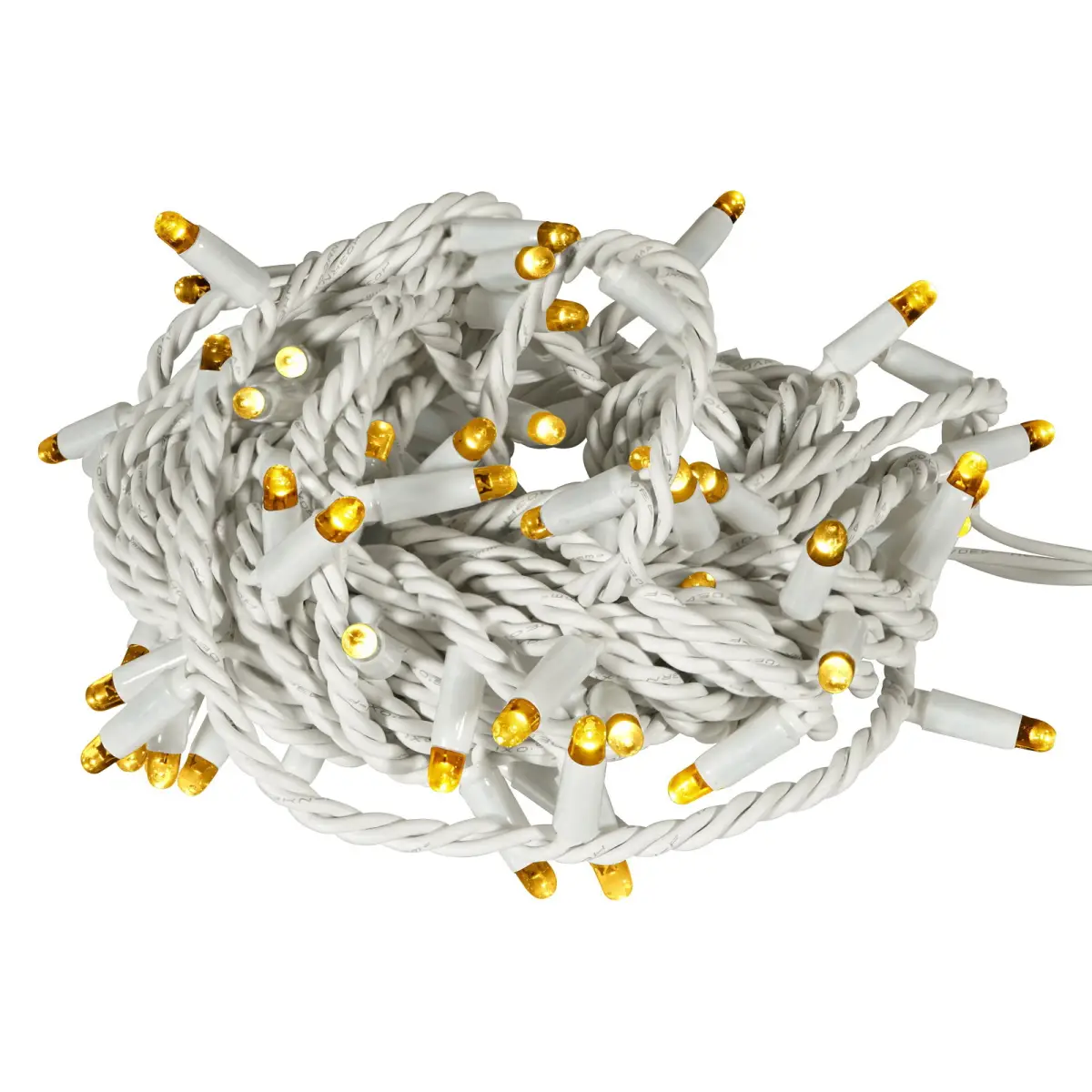 White Rubber Connectableย Dimmableย LED String Lights Warm White 20m