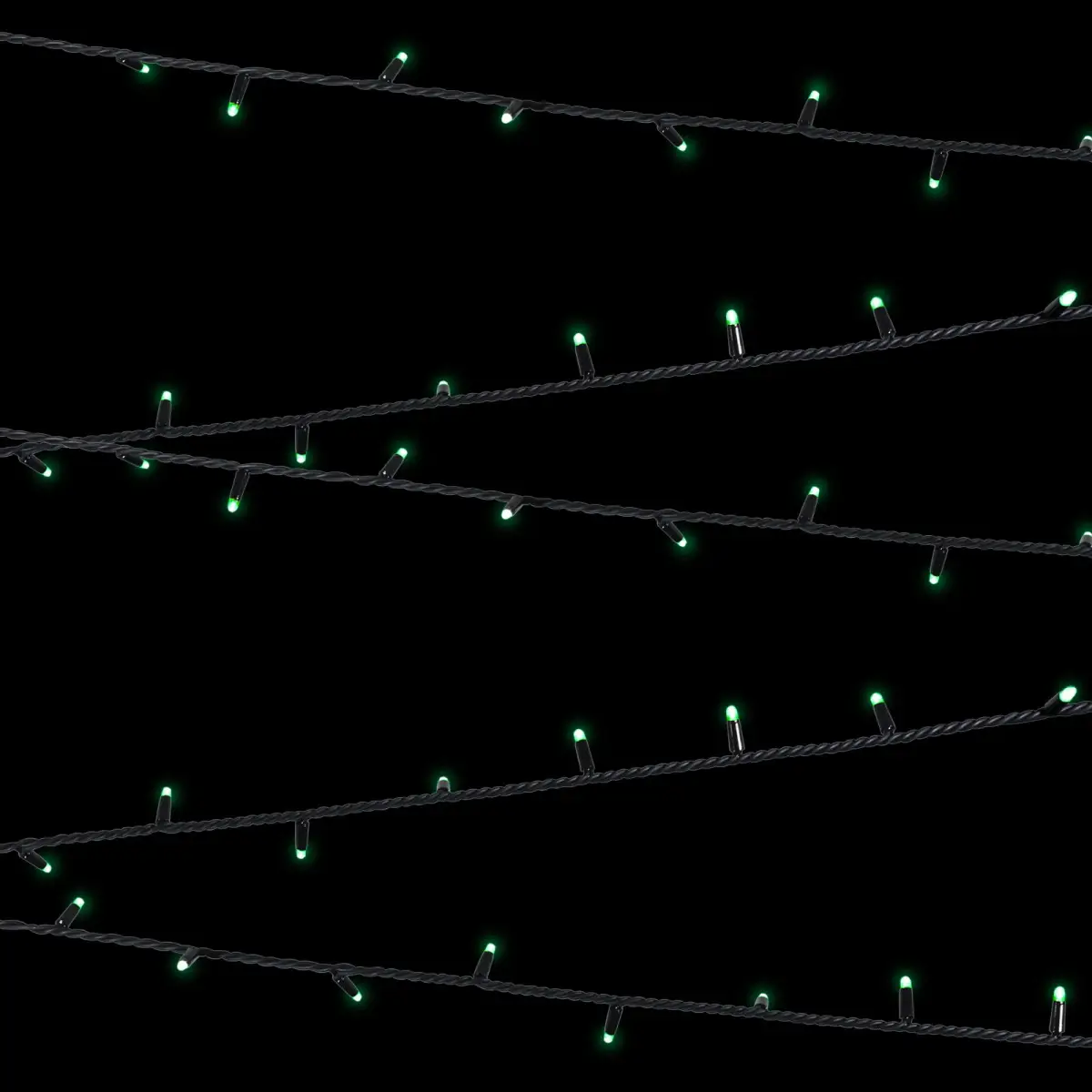 Rubber Connectableย Dimmableย LED String Lights Green 20m - ELUM657