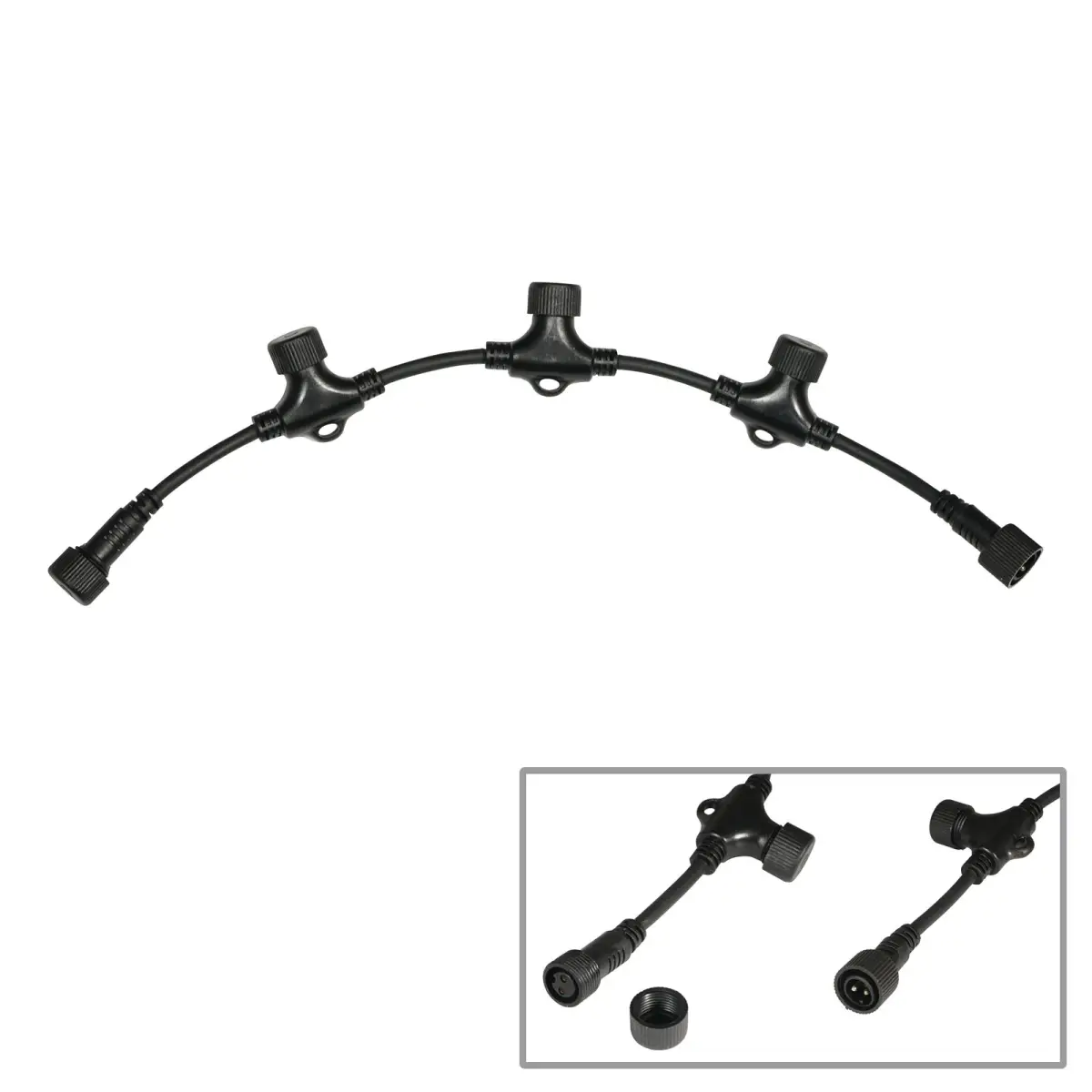 String/Net Lights Adaptor Cable - 1 In 3 Out 0.4m - ELUM664