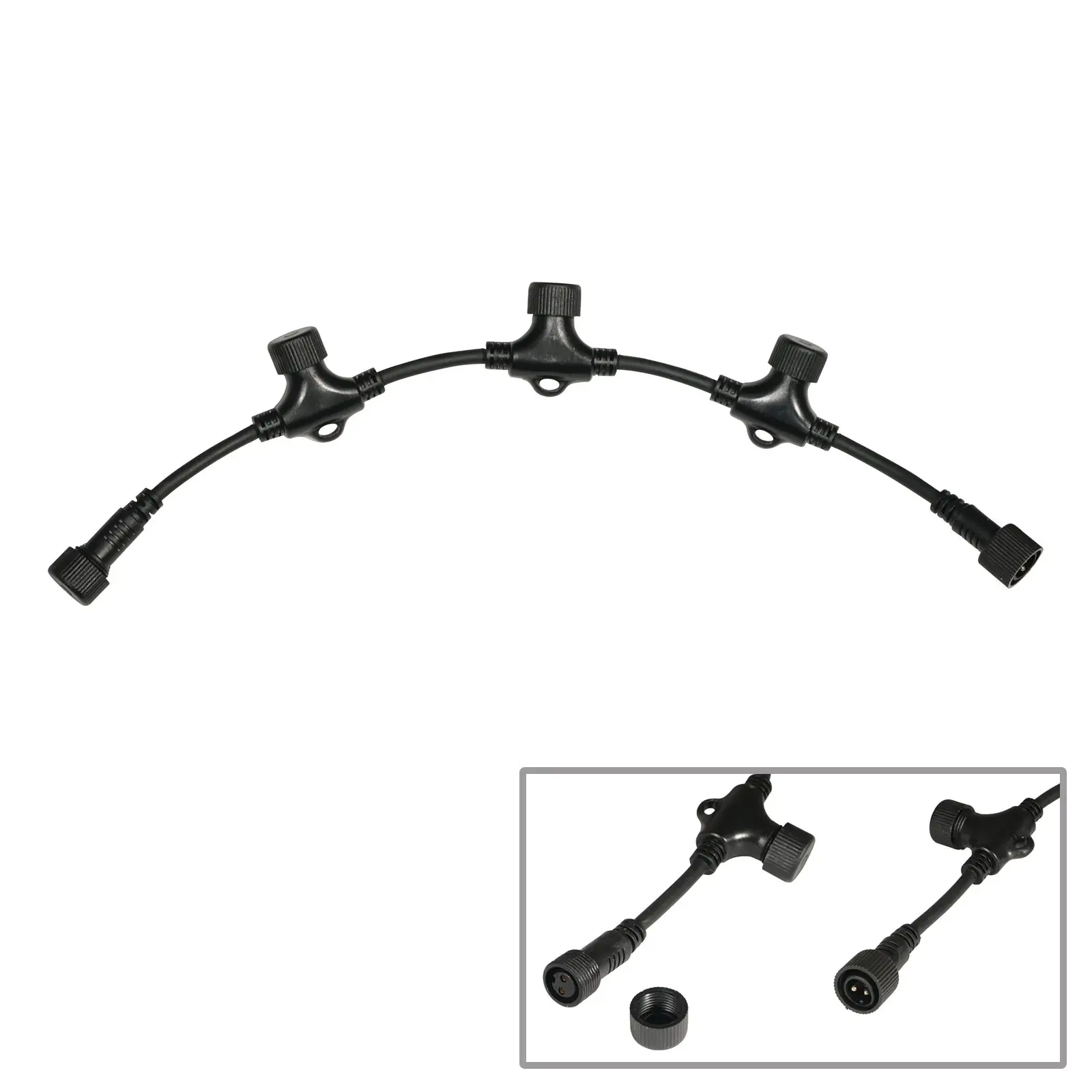 String/Net Lights Adaptor Cable - 1 In 3 Out 0.4m - ELUM664