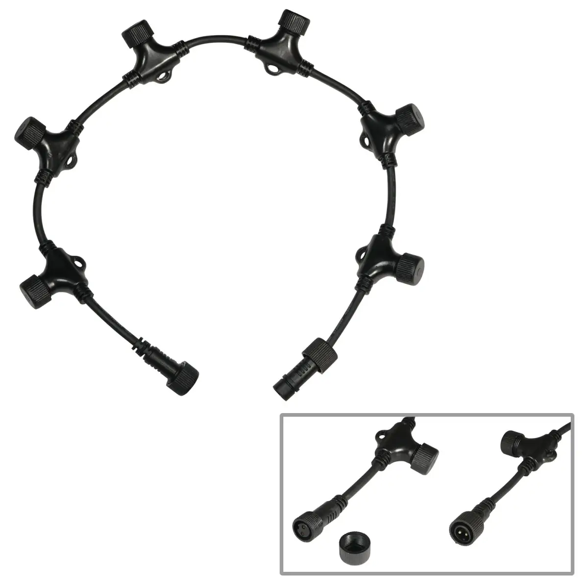 String/Net Lights Adaptor Cable - 1 In 6 Out 0.7m - ELUM665