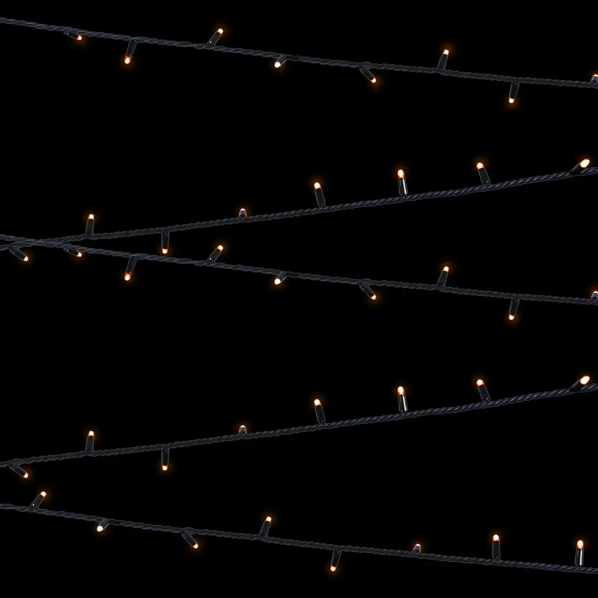 Rubber Connectableย Dimmableย LED String Lights Orange 10m - ELUM670