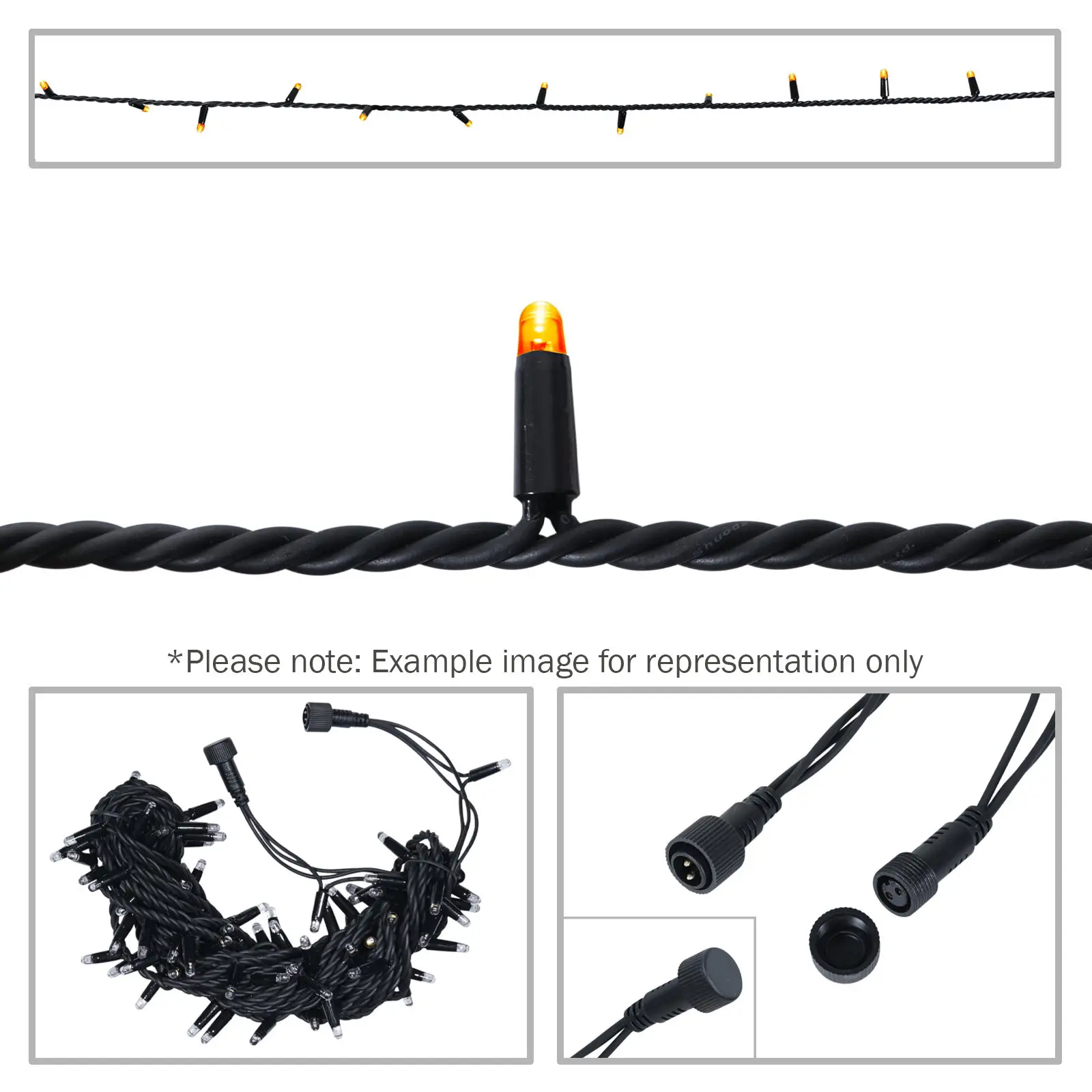 Rubber Connectable Dimmable LED String Lights Orange 20m - Image 6
