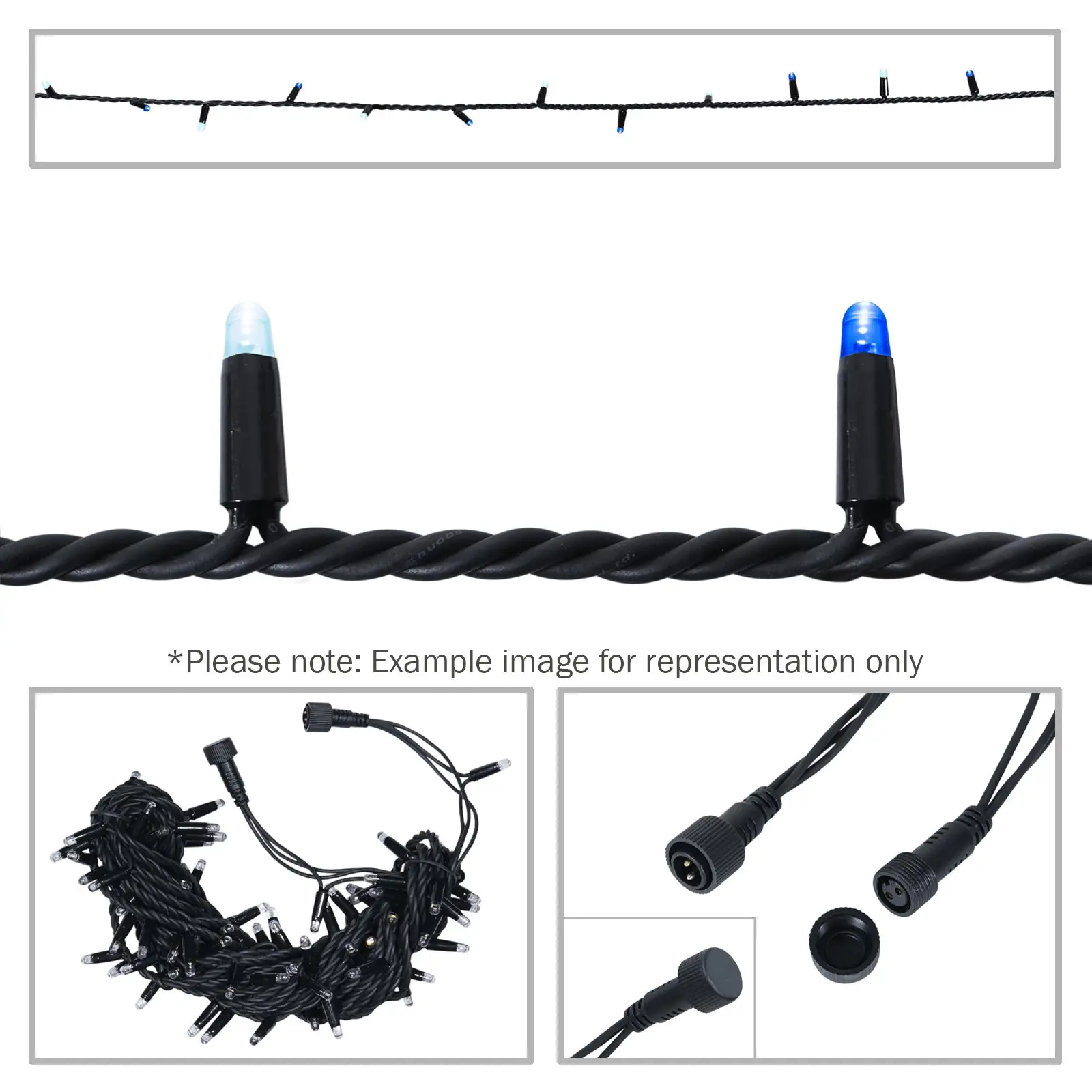 Rubber Connectable Dimmable LED String Lights Blue/Cool White 10m - Image 6