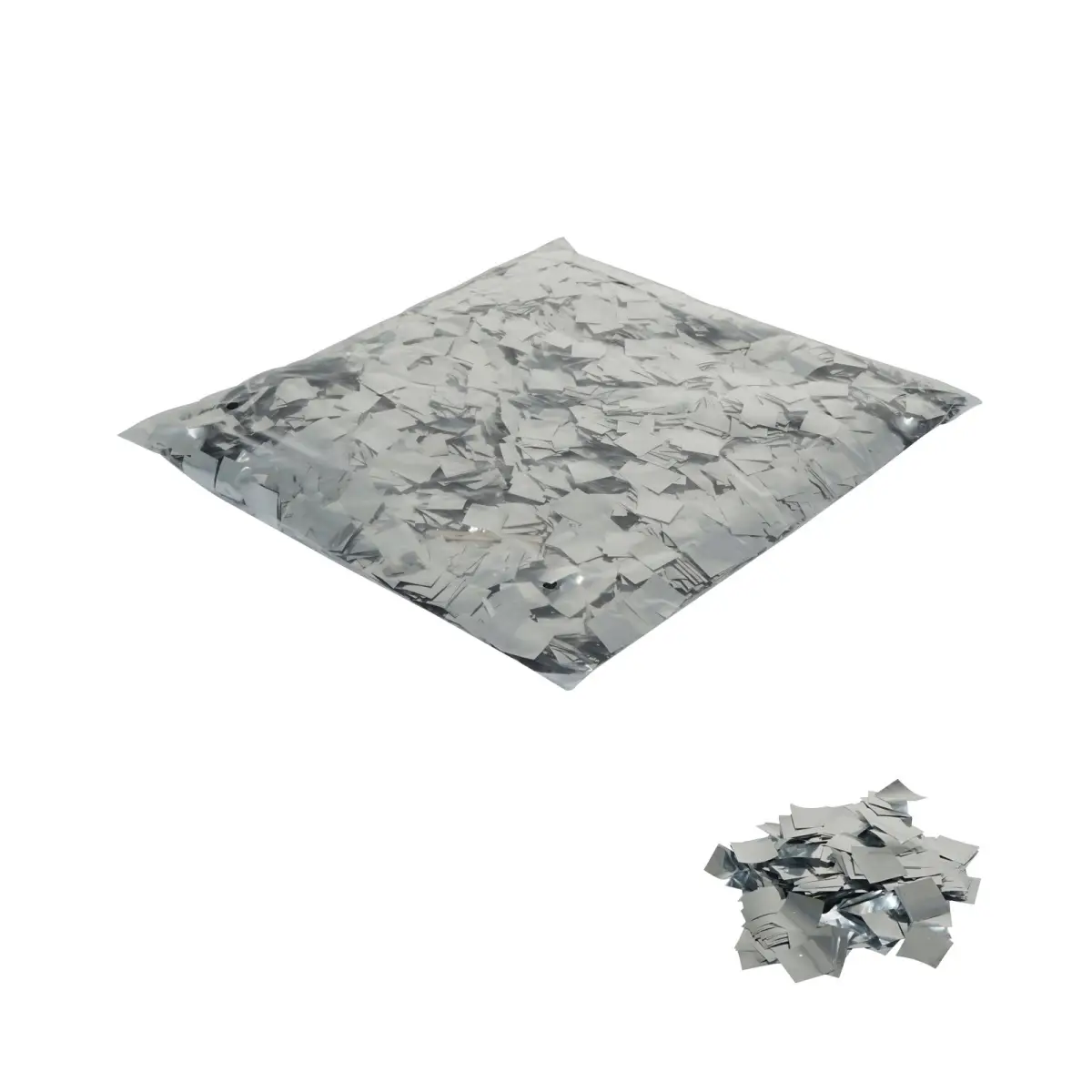 Loose Confetti Squares 17 x 17mm - Metallic Silver 1kg - EQLED401SI