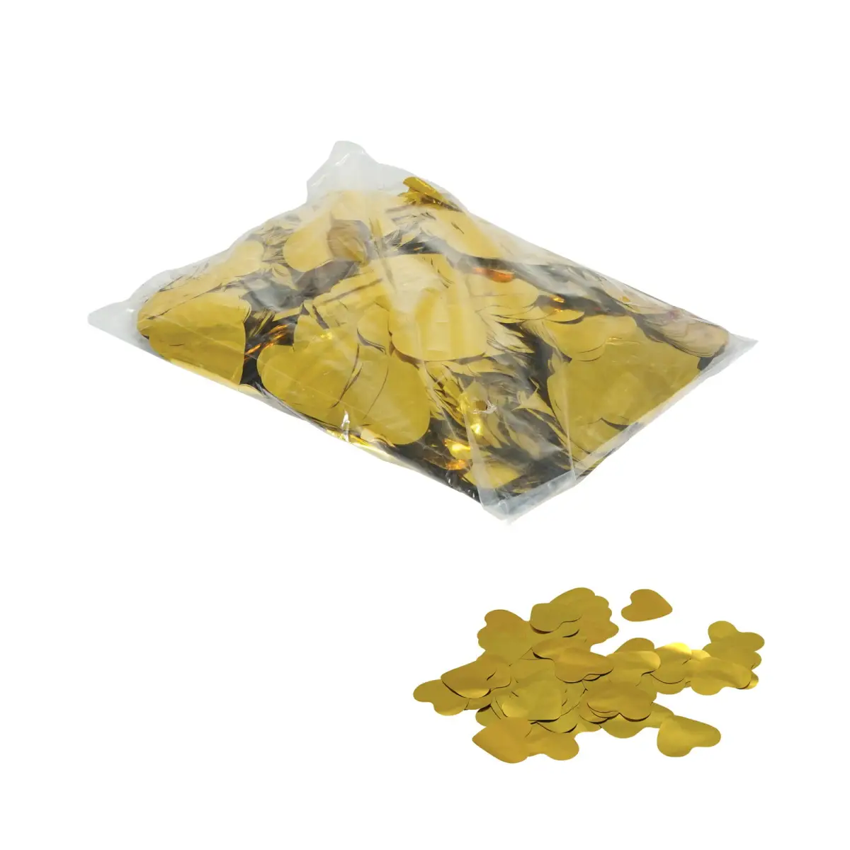 Loose Confetti Hearts 55mmร - Metallic Gold 1kg - EQLED402GO