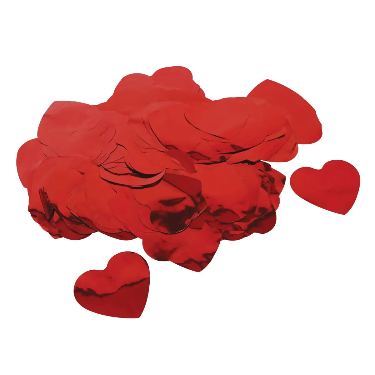Loose Confetti Hearts 55mmร - Metallic Red 1kg - EQLED402R
