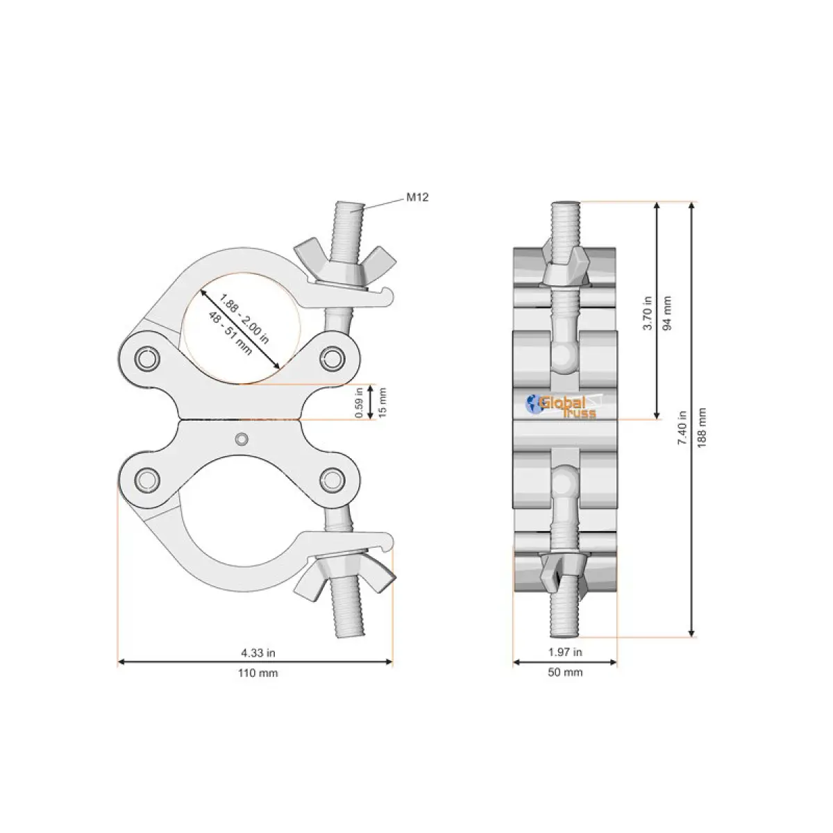 Swivel Coupler Silver (8231) - GL3005