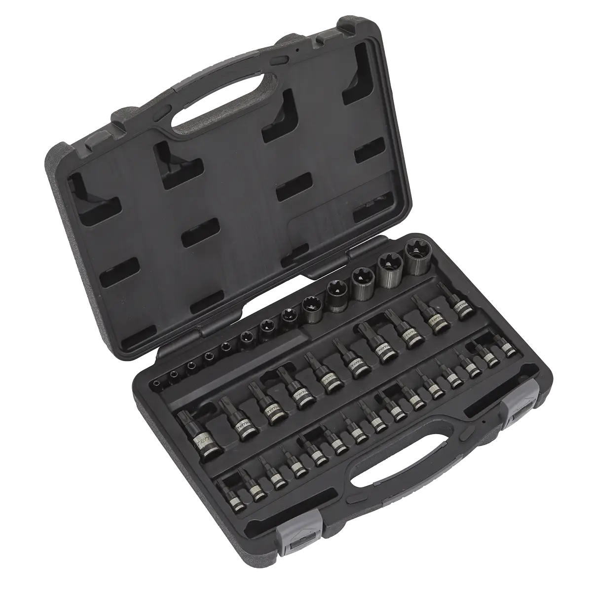 Premier Black TRX-Star* Socket & Security Socket Bit Set 1/4", 3/8" & 1/2"Sq Drive 38pc [AK6197B]