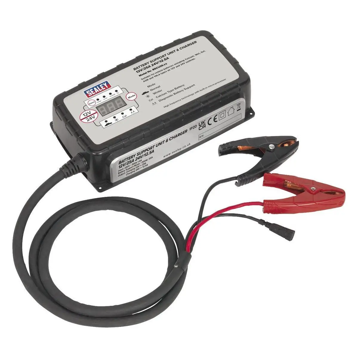 12V-25A/24V-12.5A Battery Support Unit & Charger