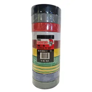 Electrical PVC Tape - 19mm x 20m - Mixed Colour (Pack of 10) | N1021-022719