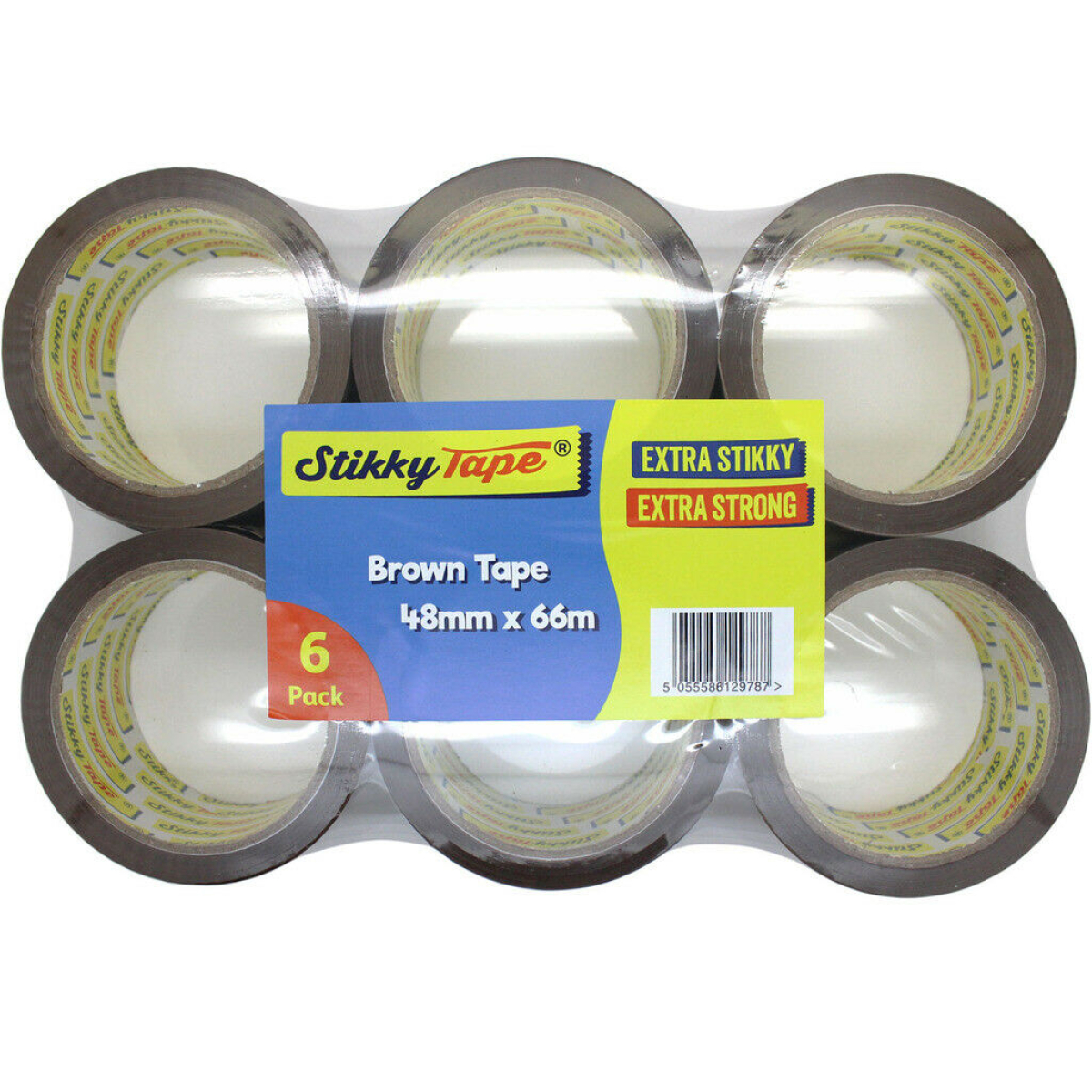 Acrylic Tape - 48mm x 66m - Brown (Pack of 6) | N1020-0019-00619