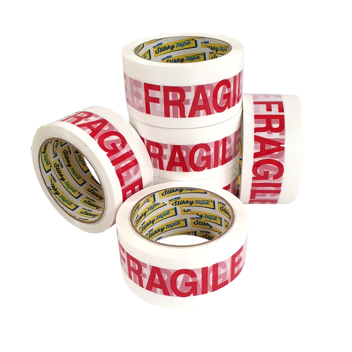 Low Noise Acrylic Tape - 48mm x 66m - Fragile (Pack of 6) | N1020-0023-00619