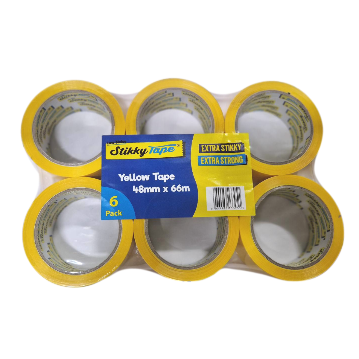 Low Noise Acrylic Tape - 48mm x 66m - Yellow (Pack of 6) | N1020-0090-00619
