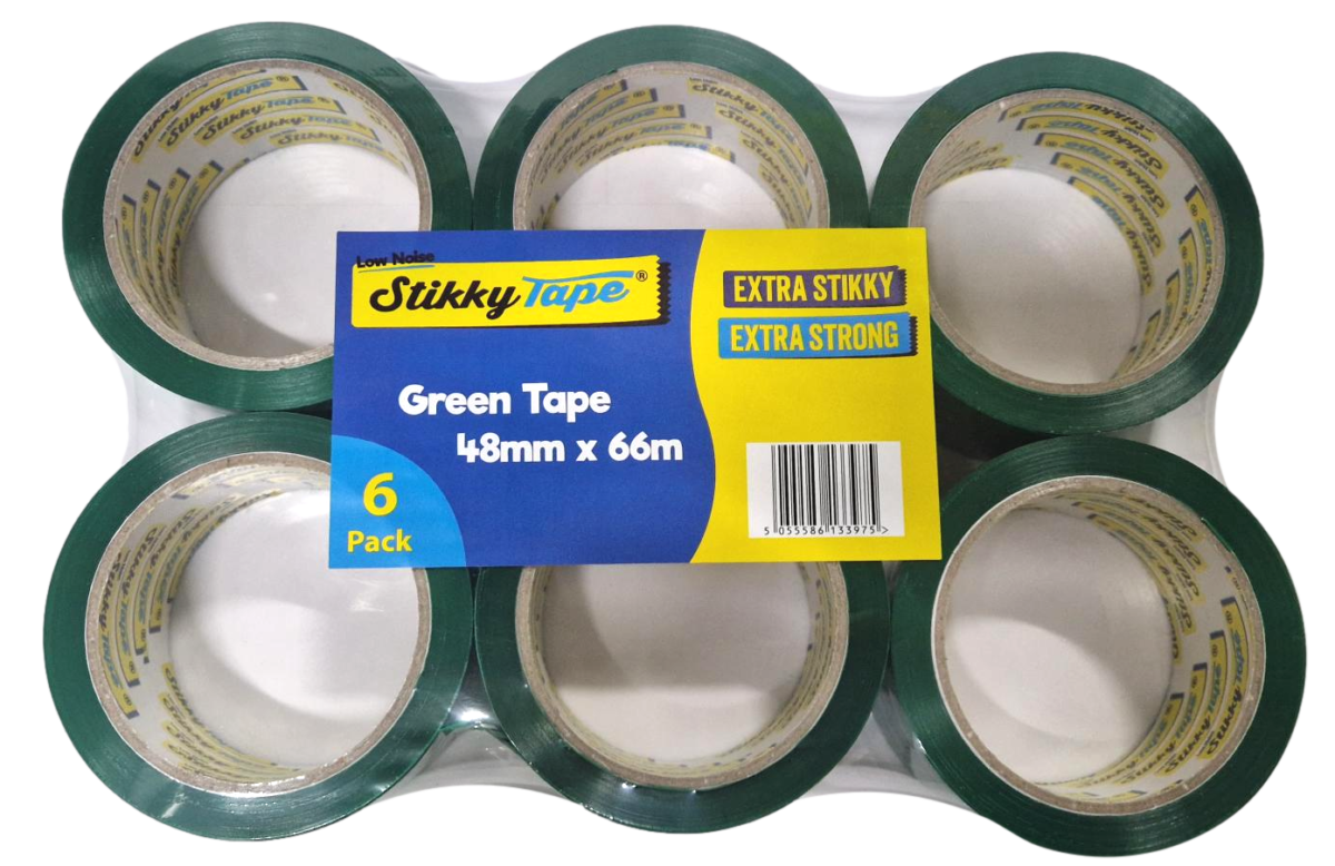 Low Noise Acrylic Tape - 48mm x 66m - Dark Green (Pack of 6) | N1020-0091-00619