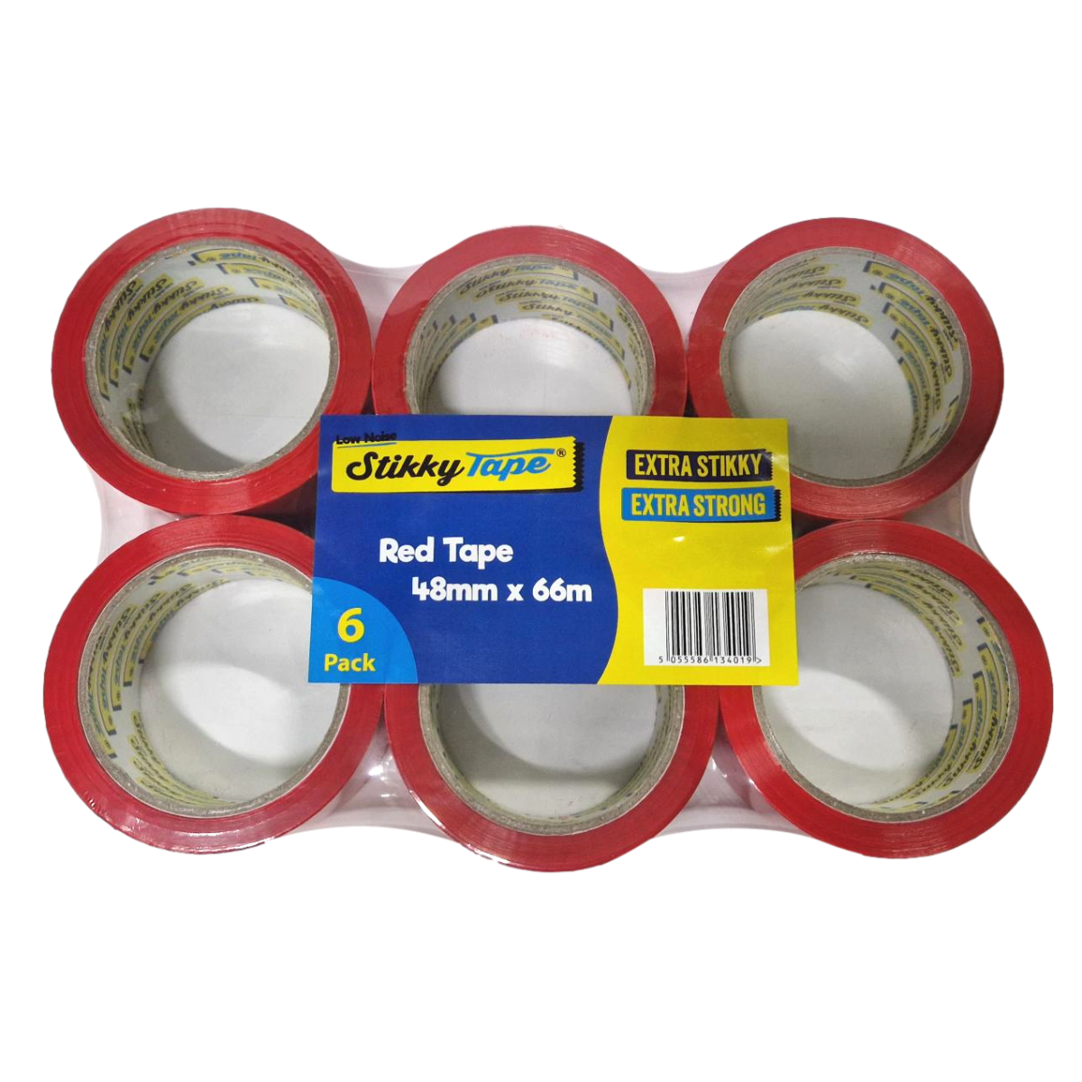 Low Noise Acrylic Tape - 48mm x 66m - Red (Pack of 6) | N1020-0093-00619