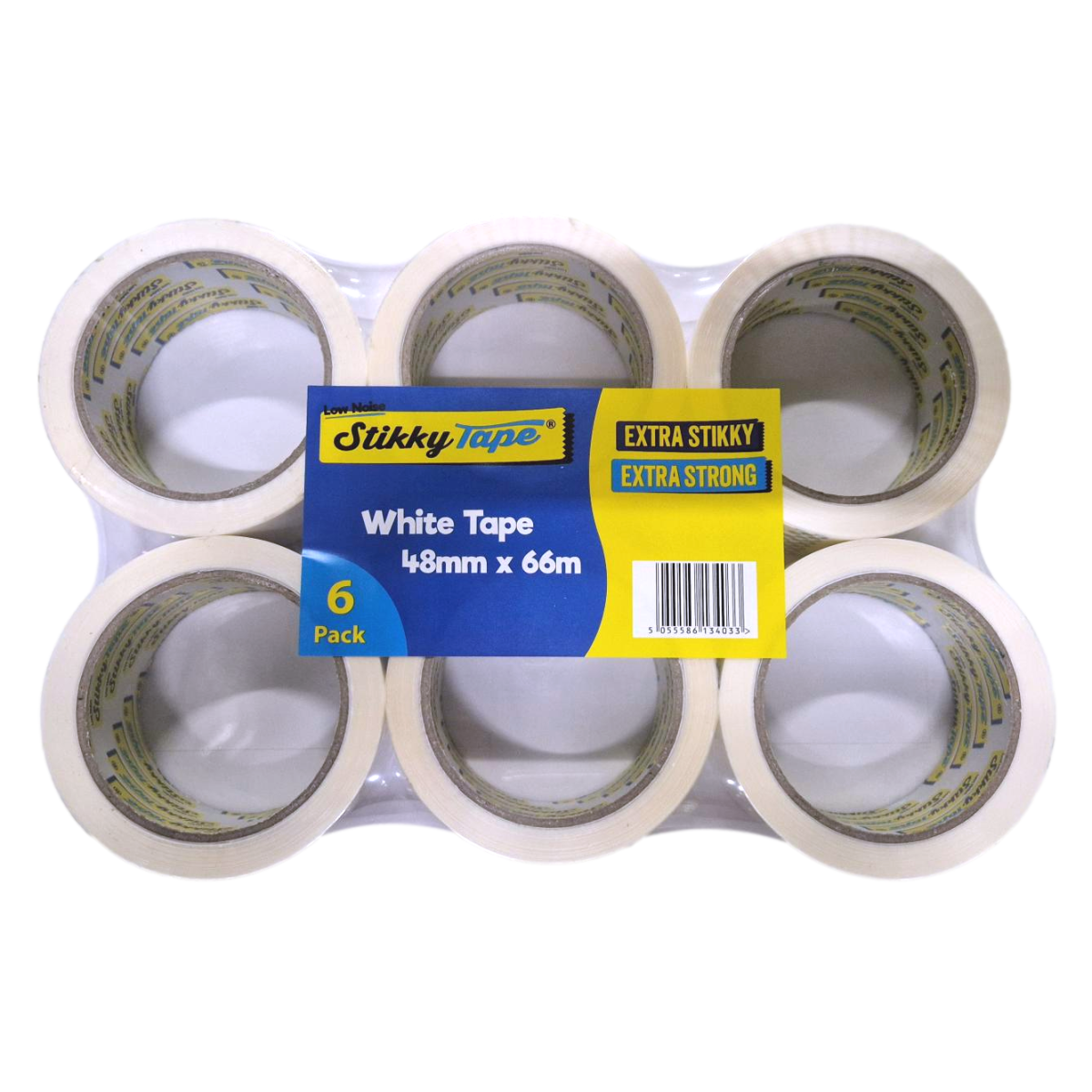 Low Noise Acrylic Tape - 48mm x 66m - White (Pack of 6) | N1020-0096-00619