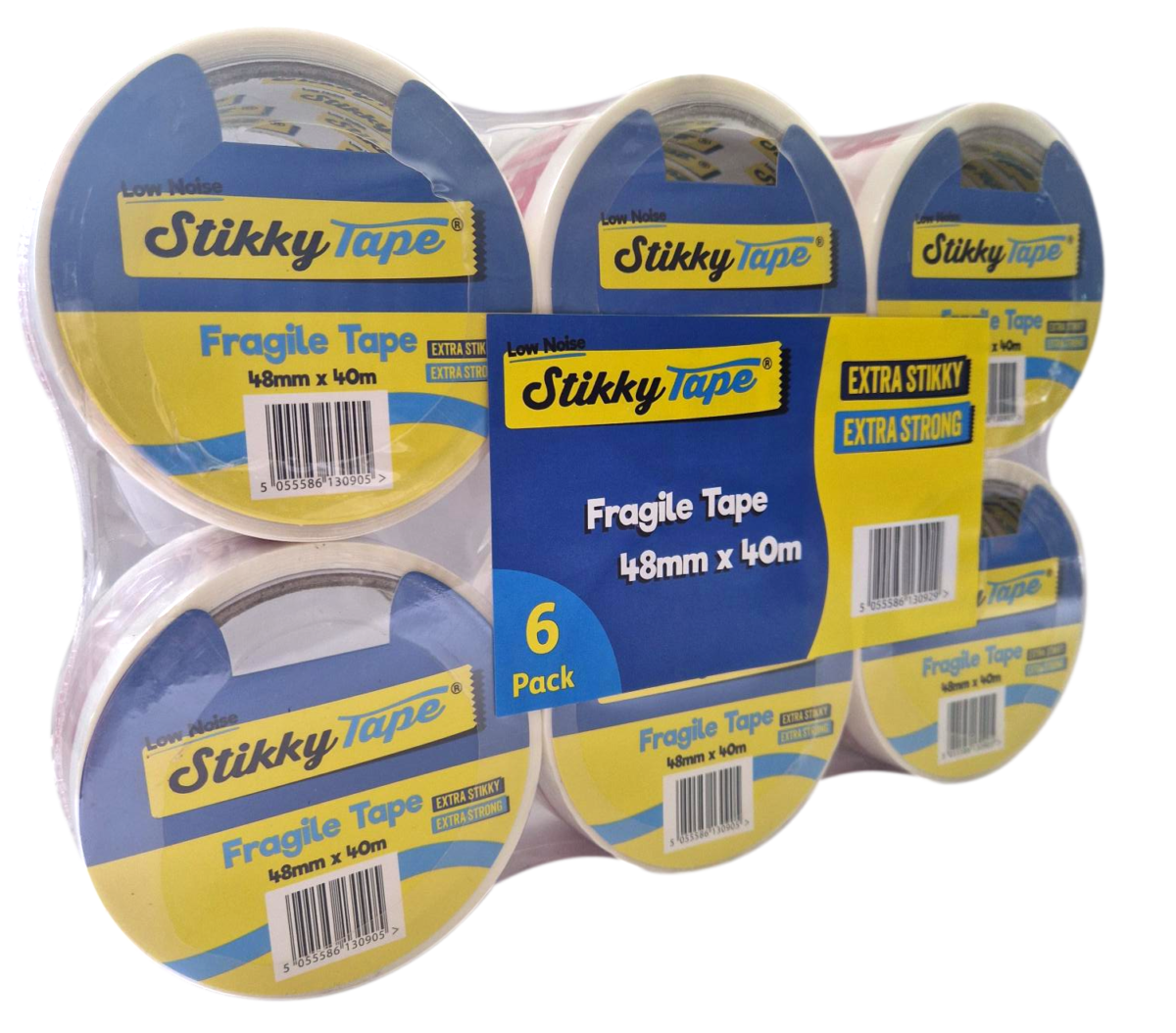 Low Noise Acrylic Tape - 48mm x 40m - Fragile (Pack of 6) | N1020-0114-00619