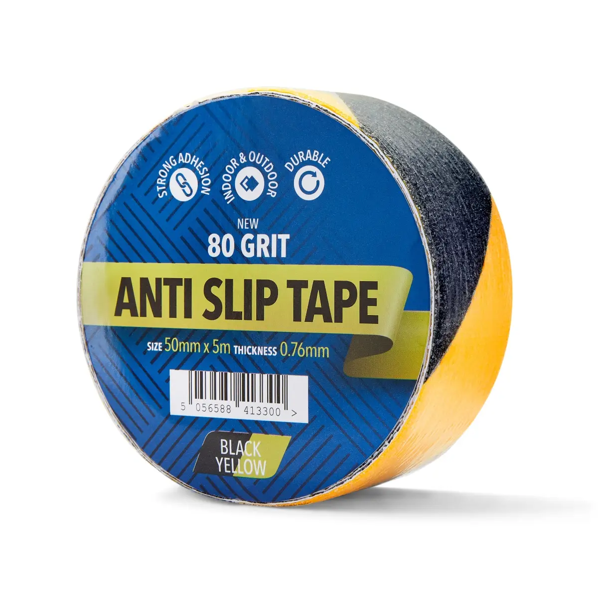 50mm x 5m Black & Yellow Anti Slip Tape - 1 Roll | CANTISLIPYB